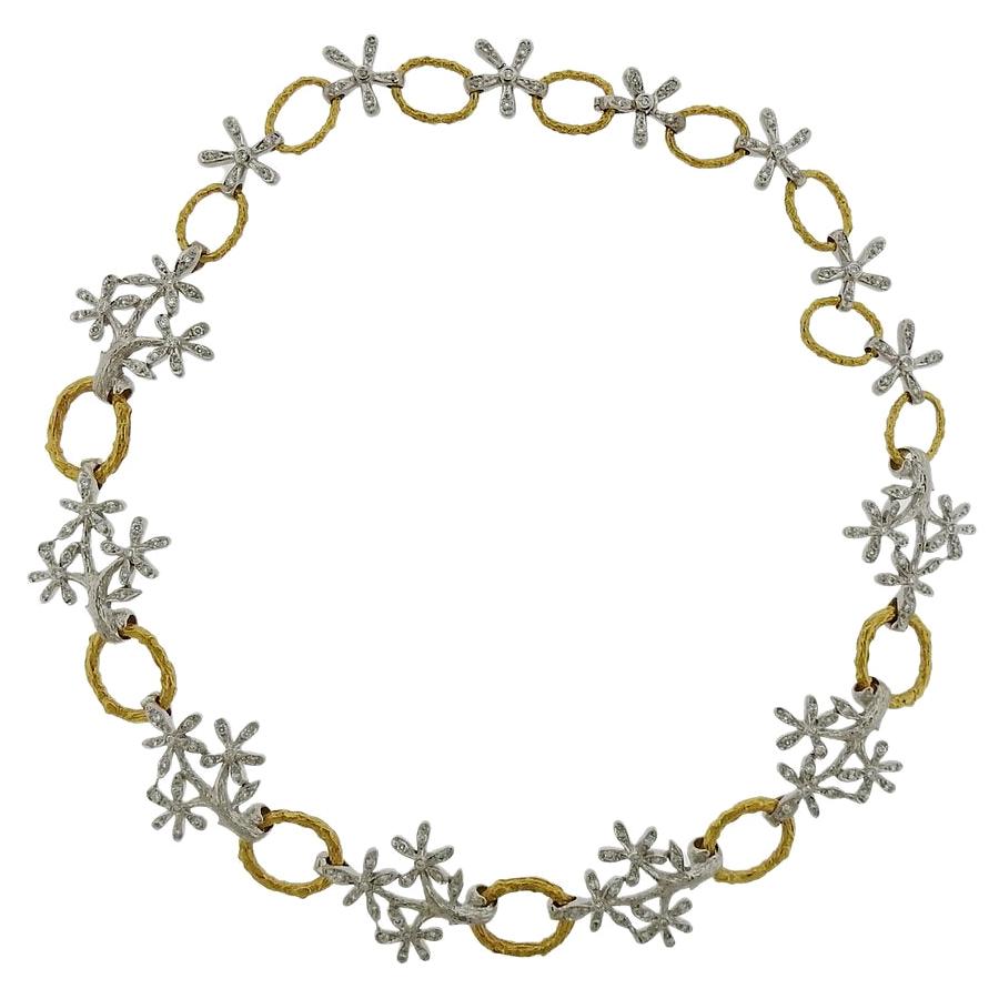 Cathy Waterman Collier marguerite en or et platine avec diamants