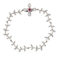 Cathy Waterman Diamond Ruby Flower Bracelet