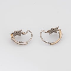 Cathy Waterman Diamond Star Earrings Platinum Estate Fine Signed Jewelry