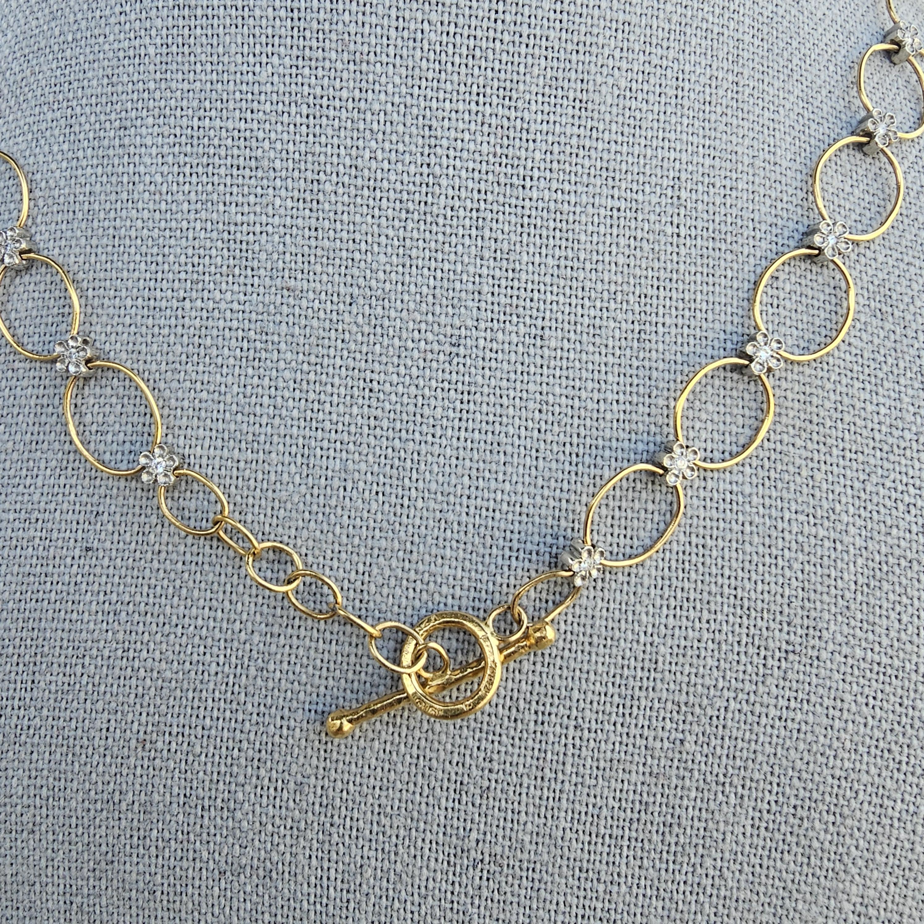 Cathy Waterman Collar Oro 22k Platino Diamante 16