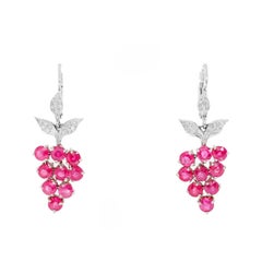 Cathy Waterman Traubenohrringe mit rosa Saphiren und Diamanten