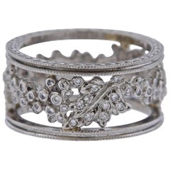 Cathy Waterman Platinum Diamond Wide Band Ring