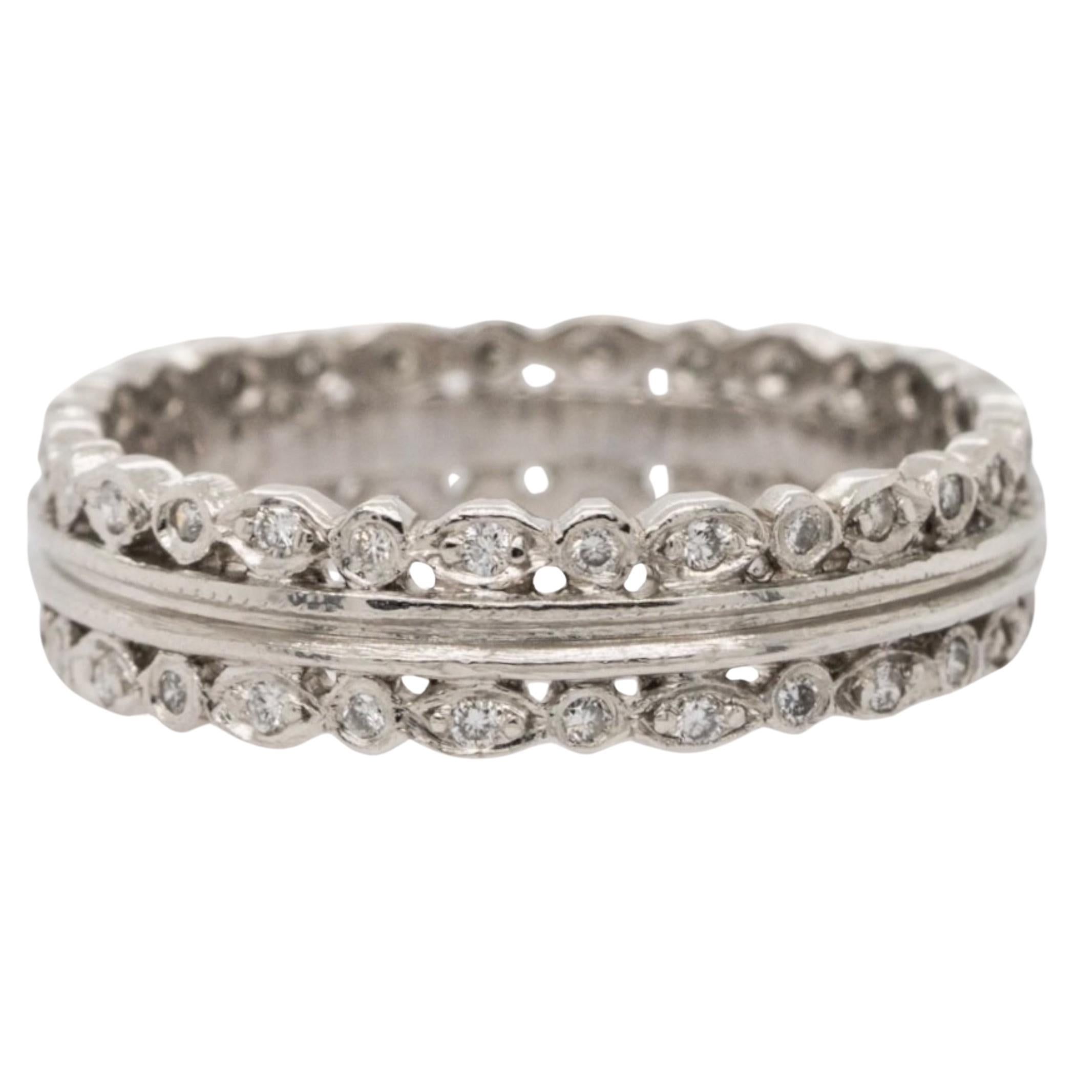 Cathy Waterman Platinum Double Natural Diamond Row Eternity Ring