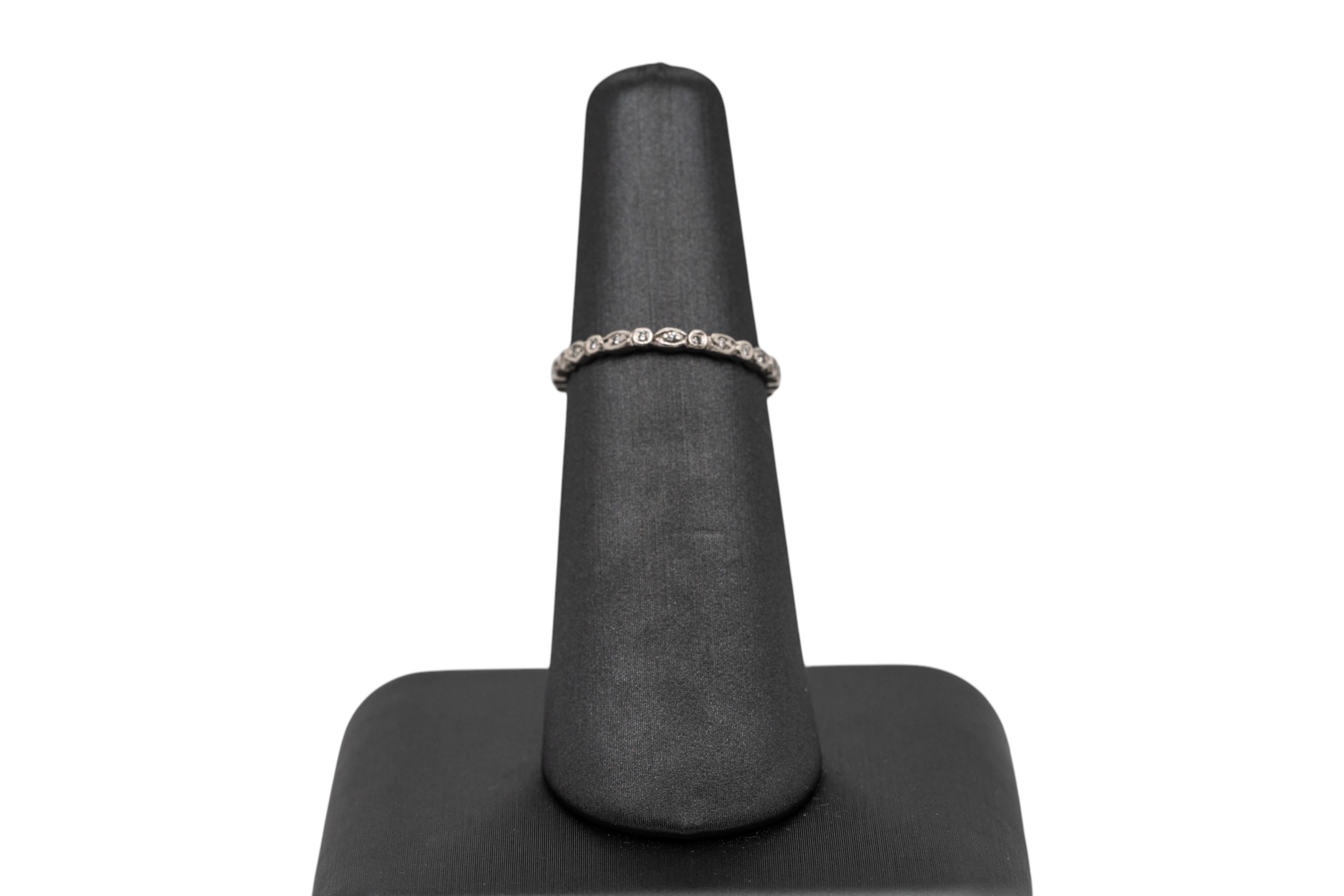Art Deco Cathy Waterman Platinum Natural Diamond Eternity Ring For Sale