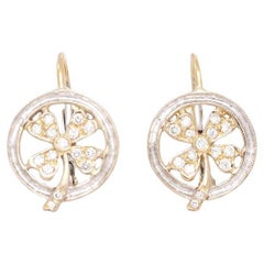 Cathy Waterman Platinum, Yellow Gold, Diamond Earrings