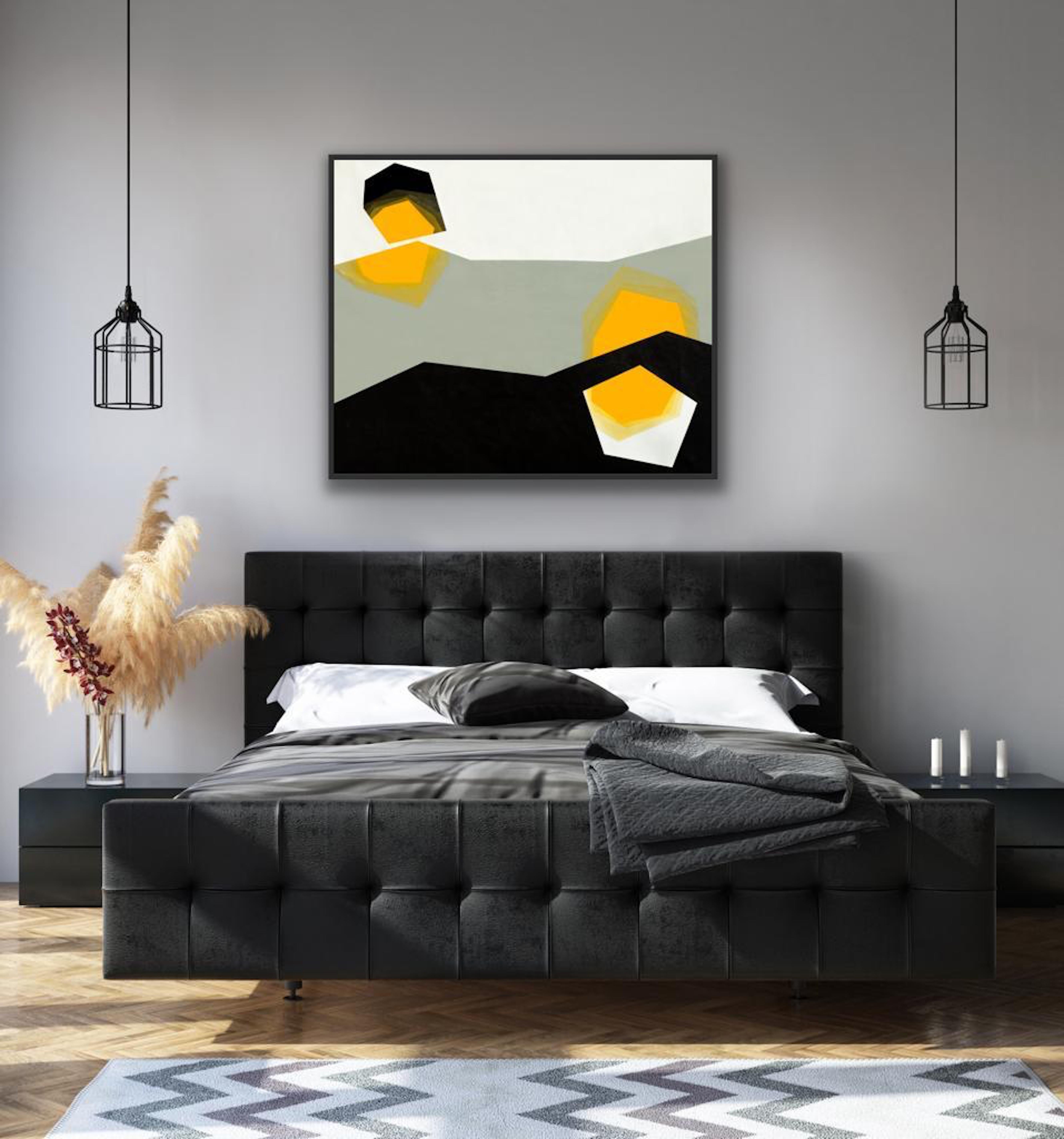 This abstract painting with a minimalist approach adds refinement and harmony to any interior style.    Can be used horizontally or vertically  This series of works is inspired by the sunset and the sunrise. Here the days are blue, the nights are