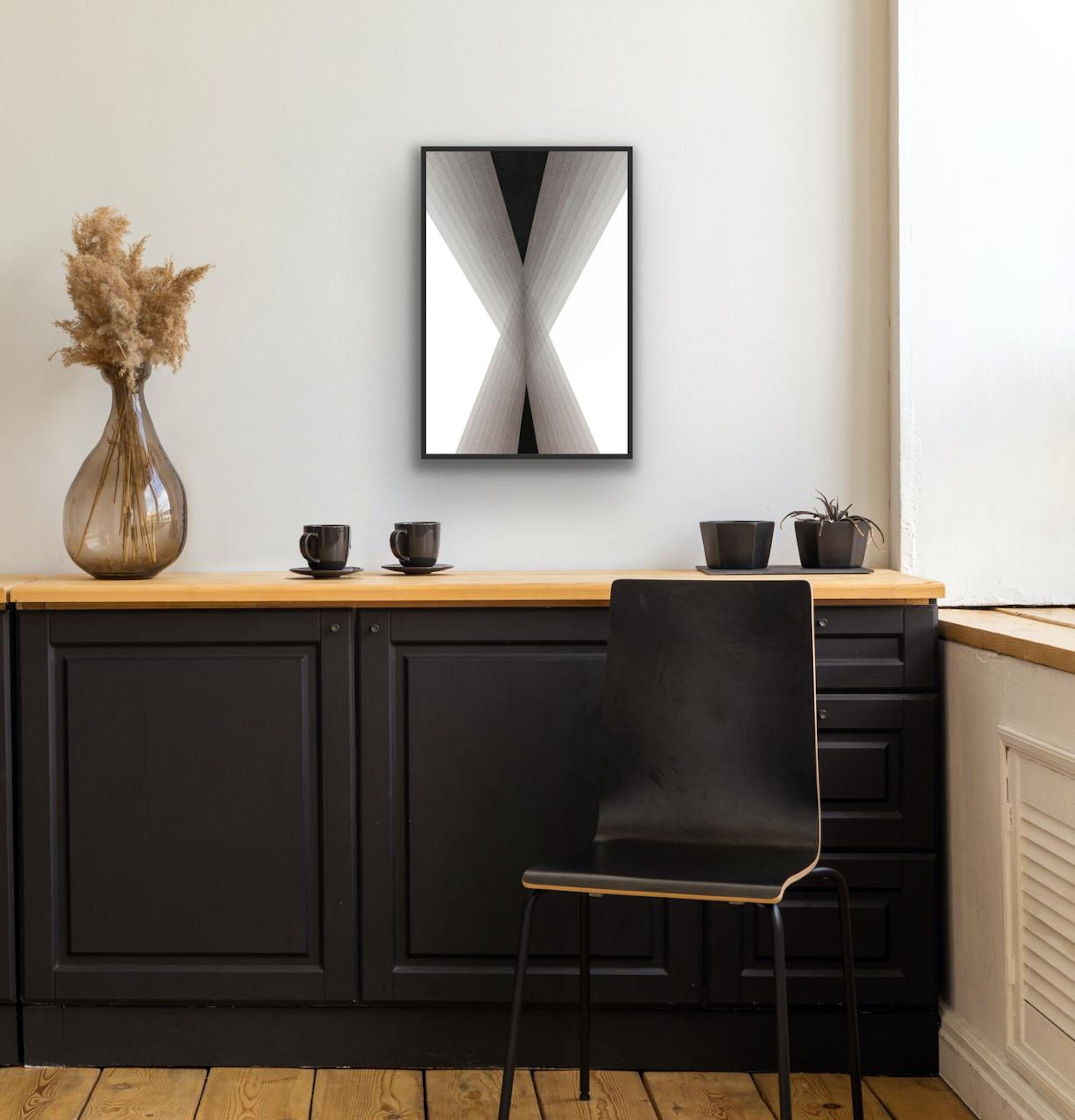 Conv o Div 7, Pittura, Acrilico su tela - Abstract Painting Grigio di Catia Goffinet