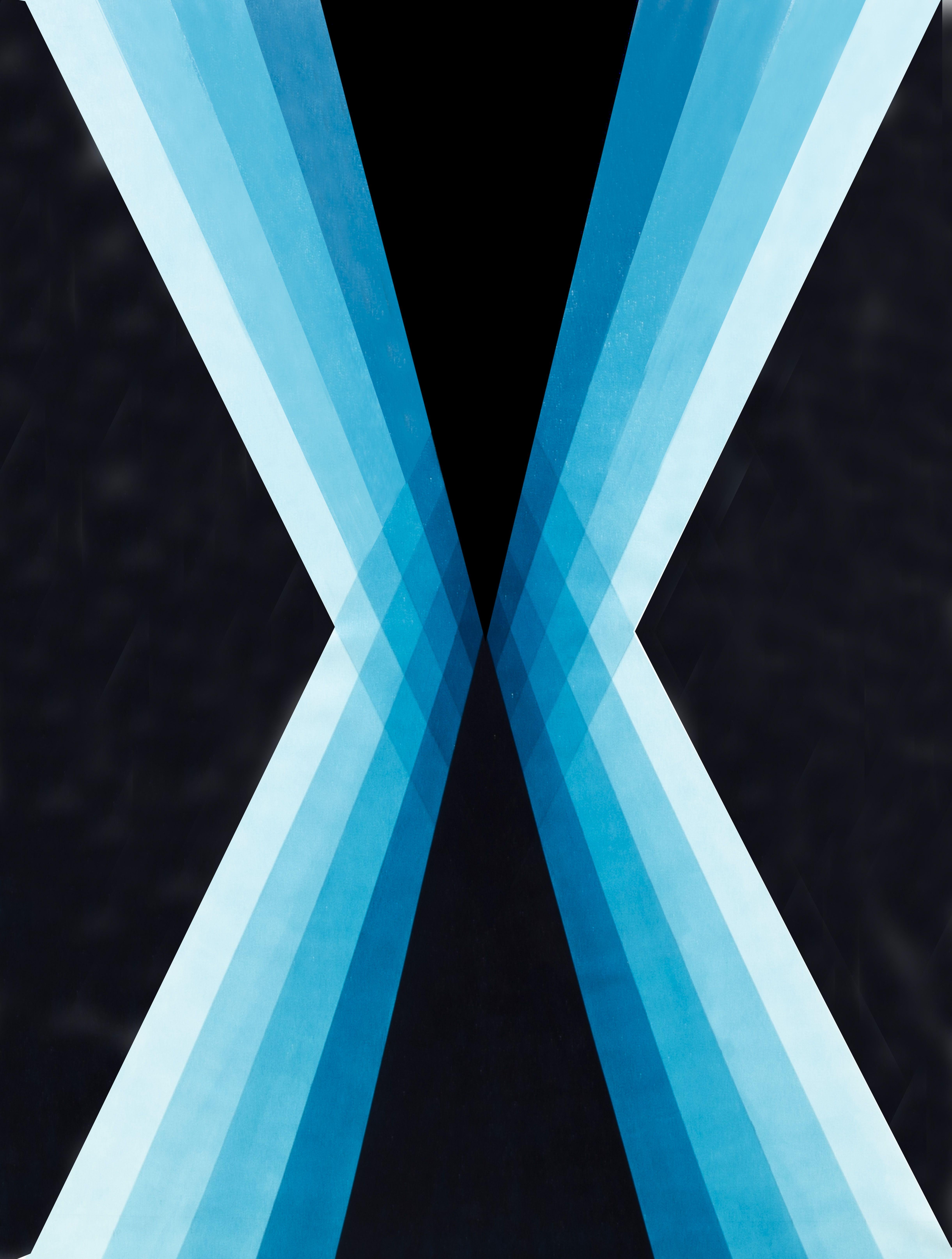 Abstract Painting di Catia Goffinet - Convergent o Divergent 2 - Blu intenso, Pittura, Acrilico su tela