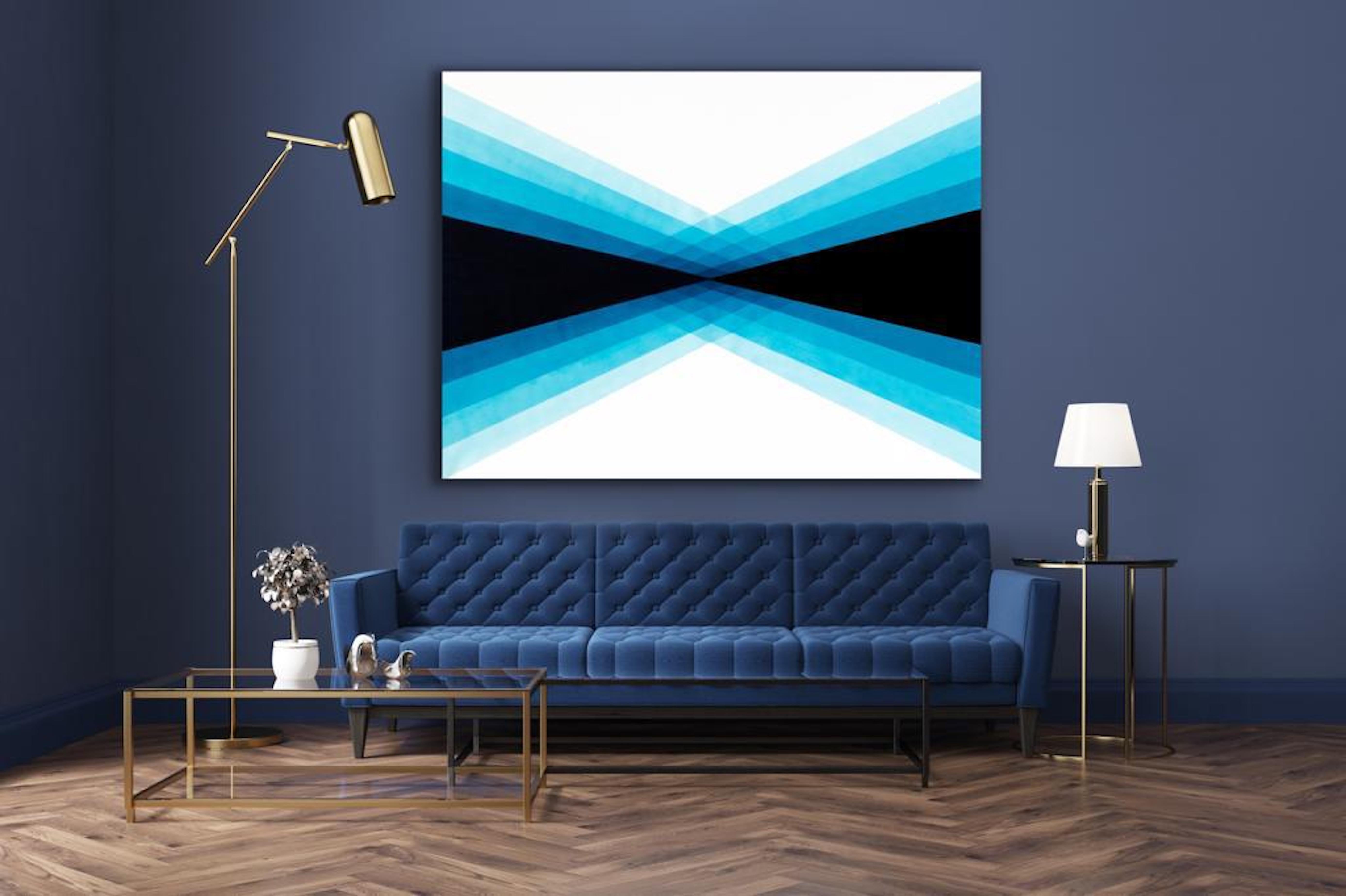 Convergent or Divergent?, Painting, Acrylic on Canvas - Blue Abstract Painting by Catia Goffinet