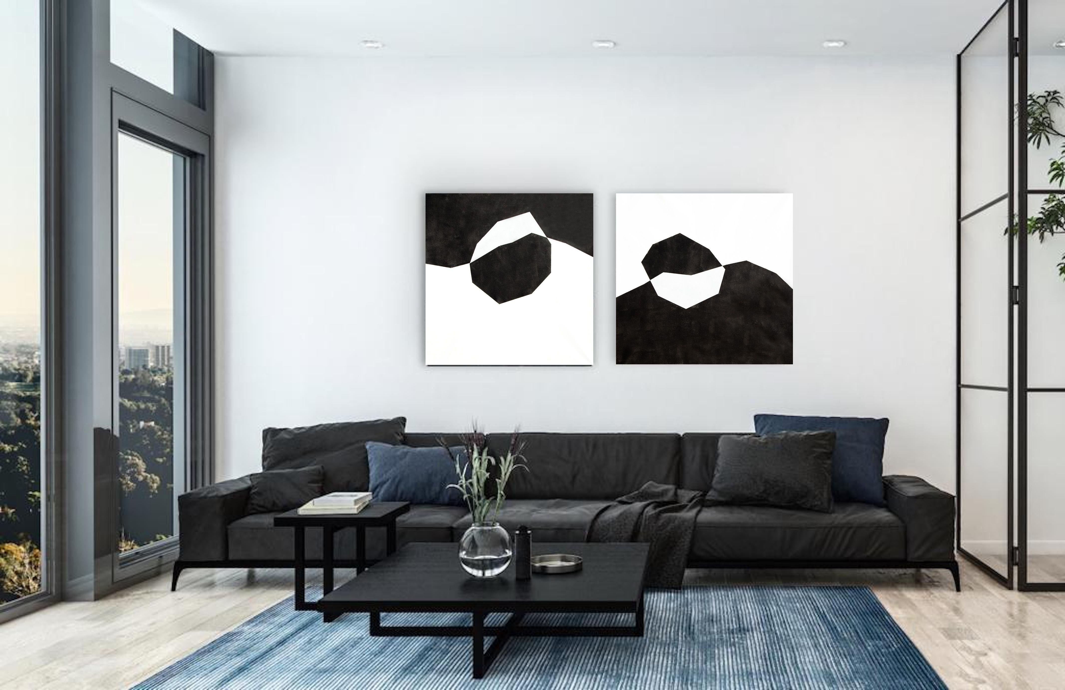 Diptych Contraste, Painting, Acrylic on Canvas For Sale 1