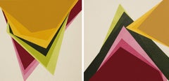 Diptych Geometric, Painting, Acrylic on Canvas