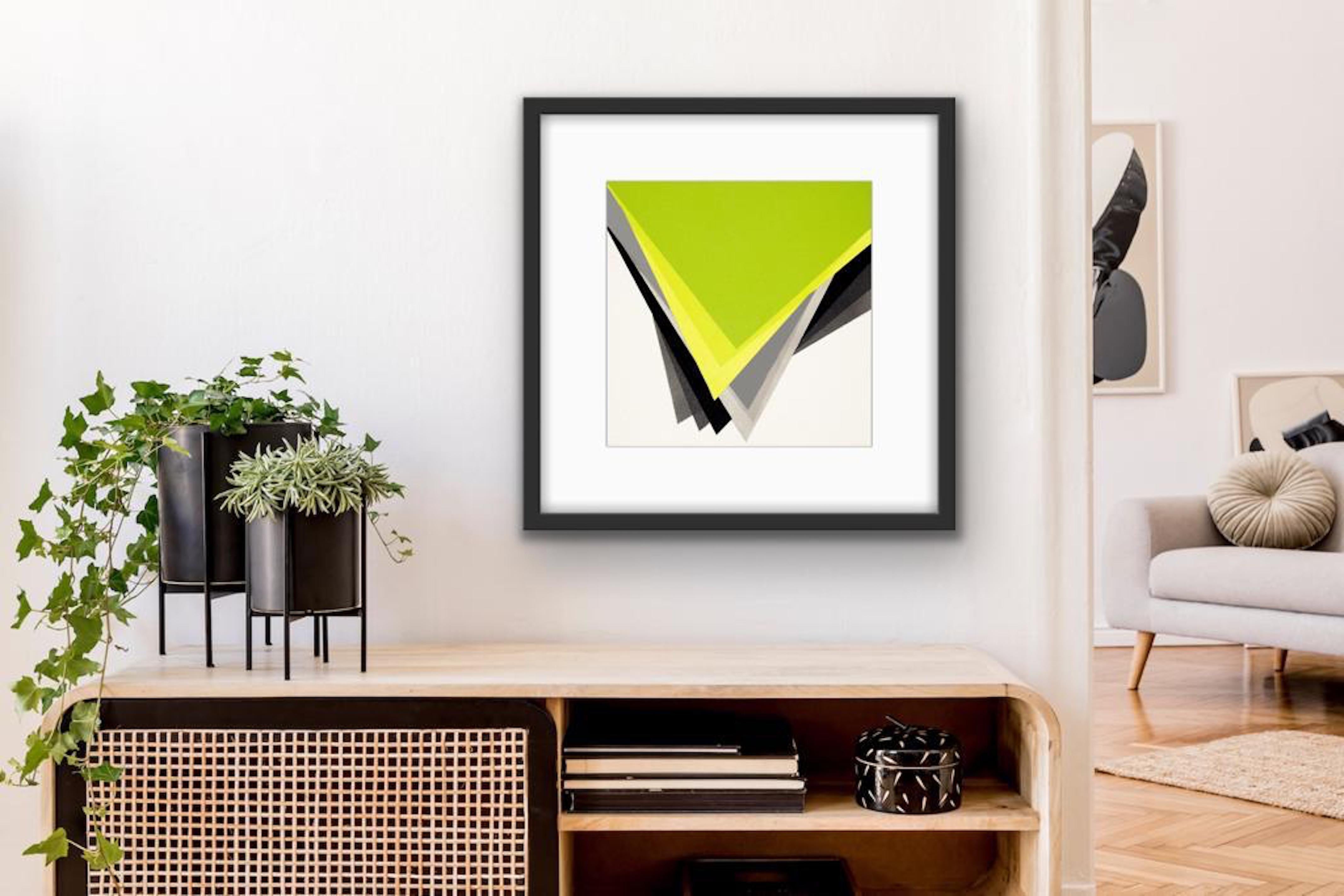 Geometric Green 1, Painting, Acrylic on Canvas For Sale 2