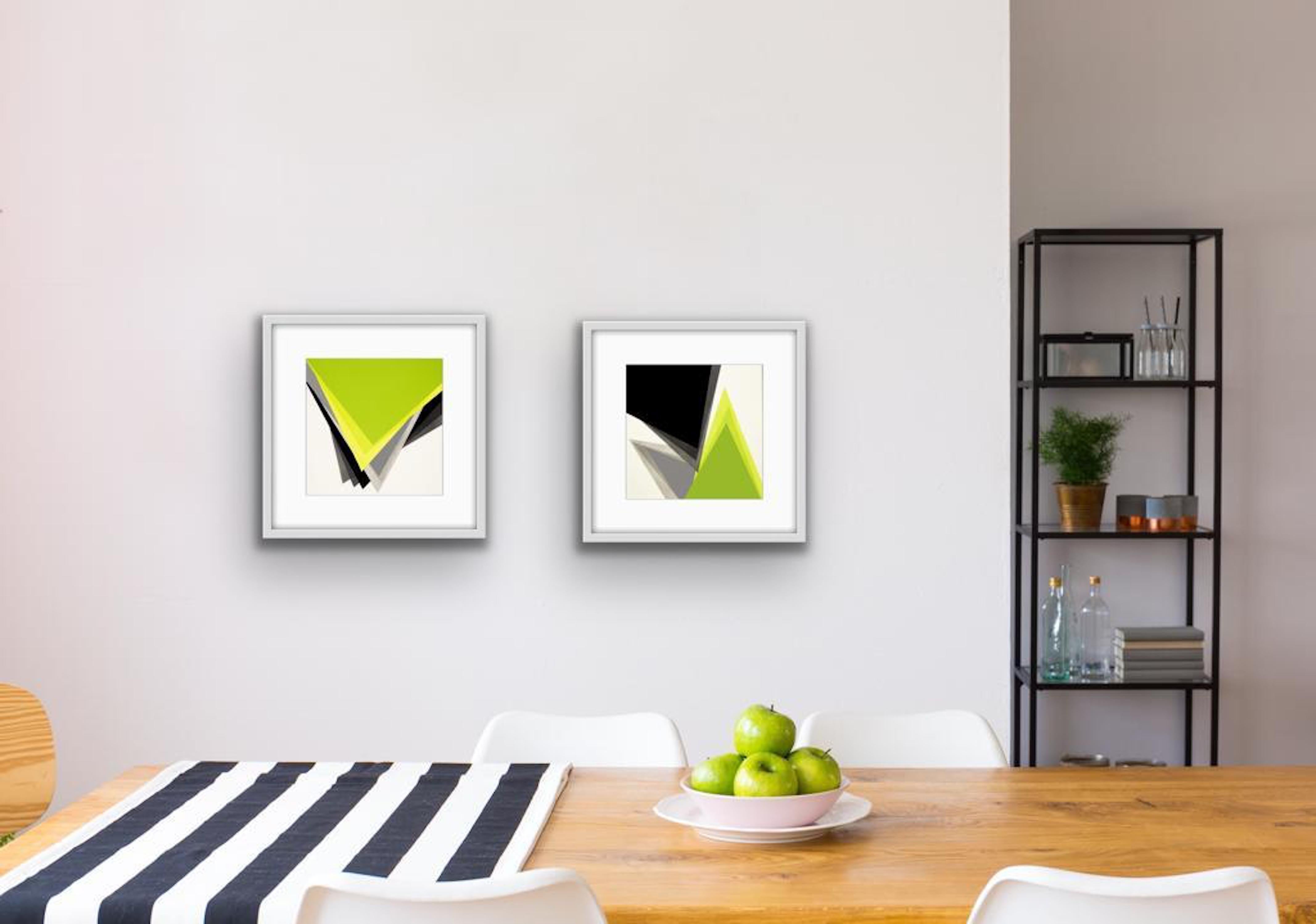 Geometric Green 1, Painting, Acrylic on Canvas For Sale 3