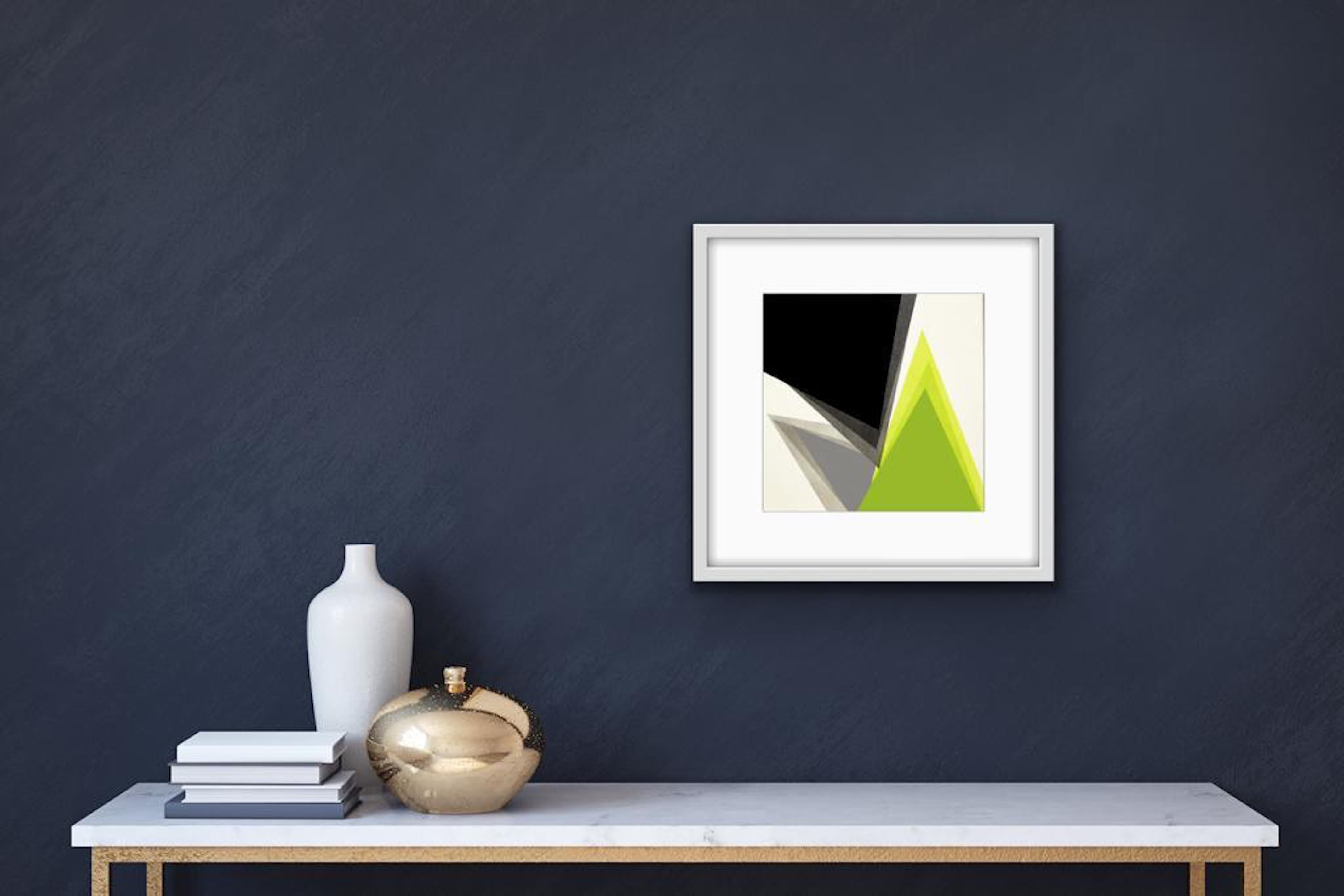 Geometric Green 2, Painting, Acrylic on Canvas For Sale 1