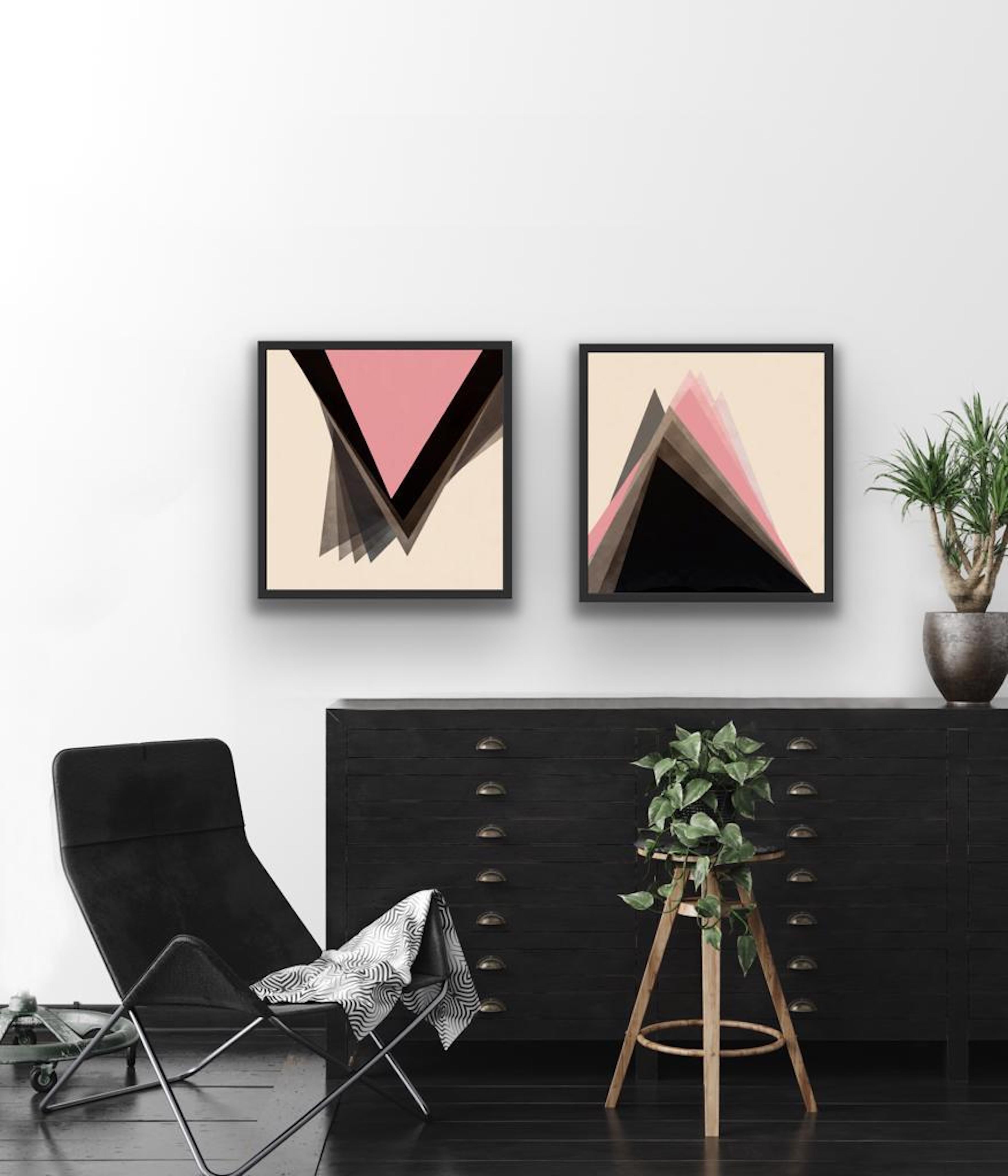 Geometric Soul - Diptych, Painting, Acrylic on Canvas For Sale 1
