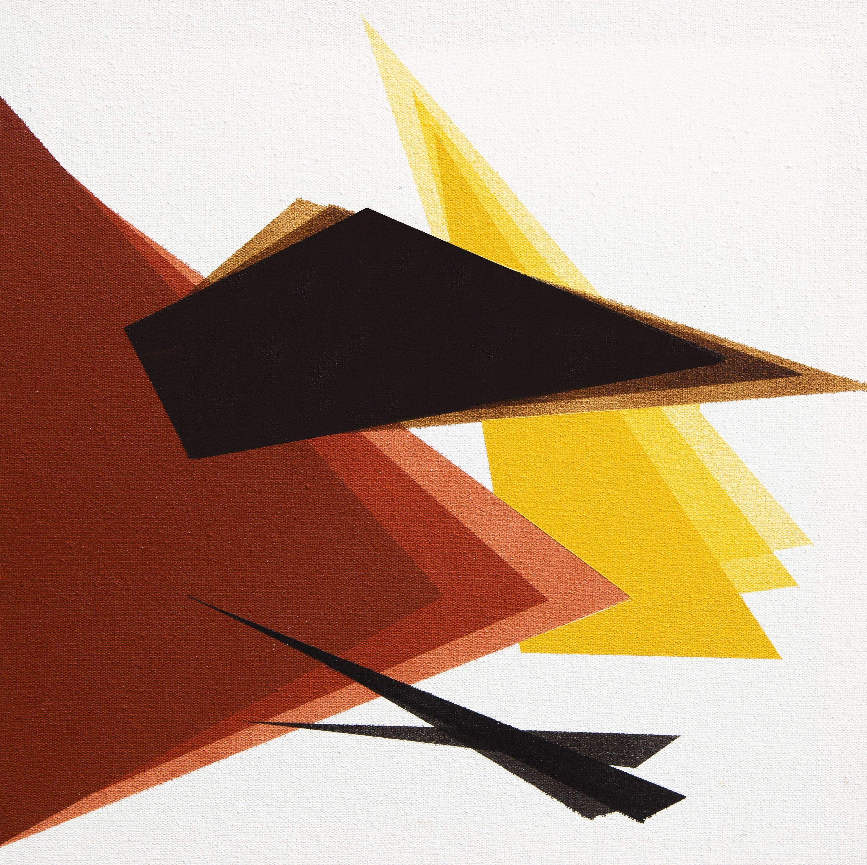 Abstract Painting di Catia Goffinet - Geometrico a tre colori 2, Pittura, Acrilico su tela