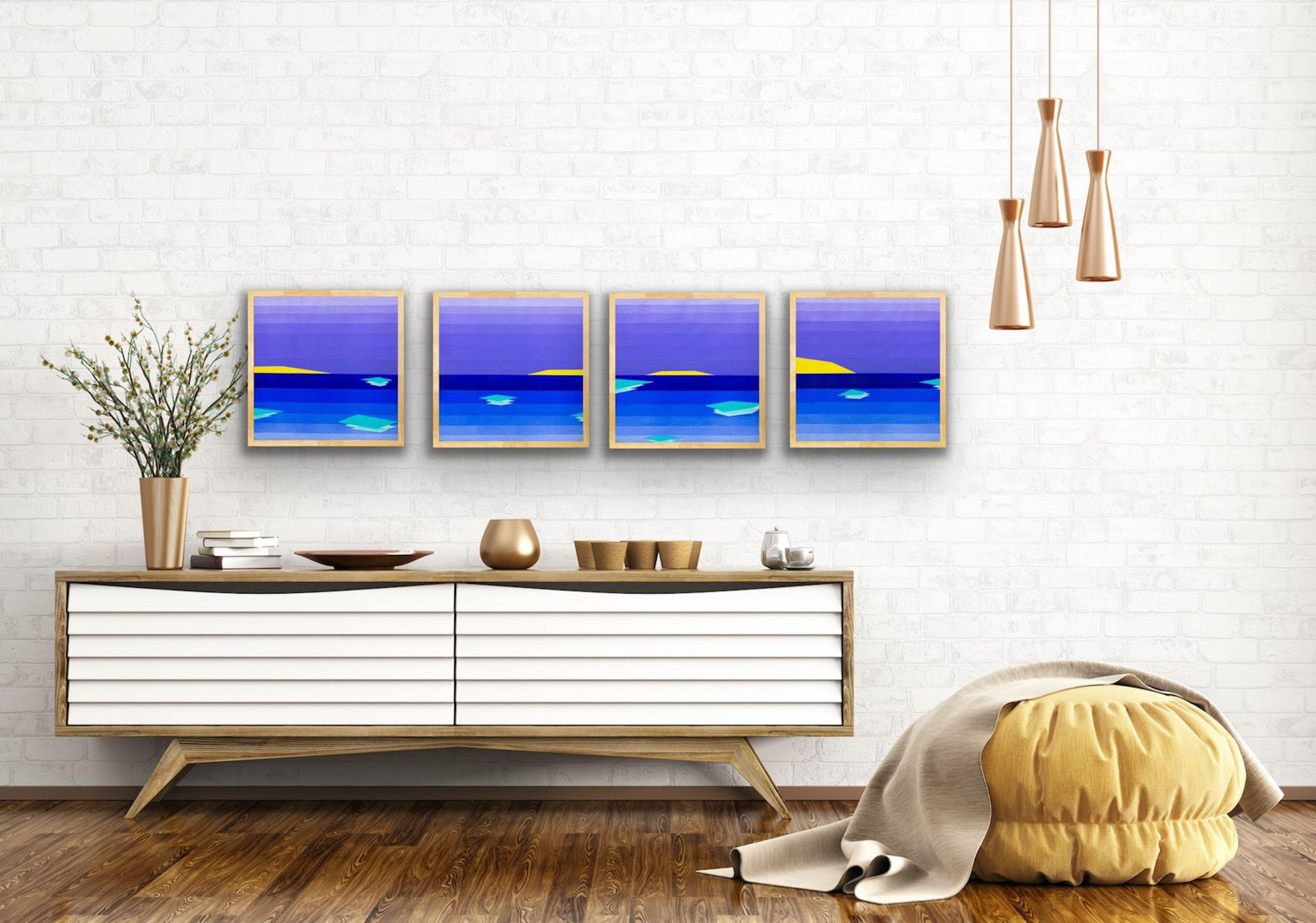 Luoghi della mia anima, Pittura, Acrilico su tela - Abstract Painting Blu di Catia Goffinet