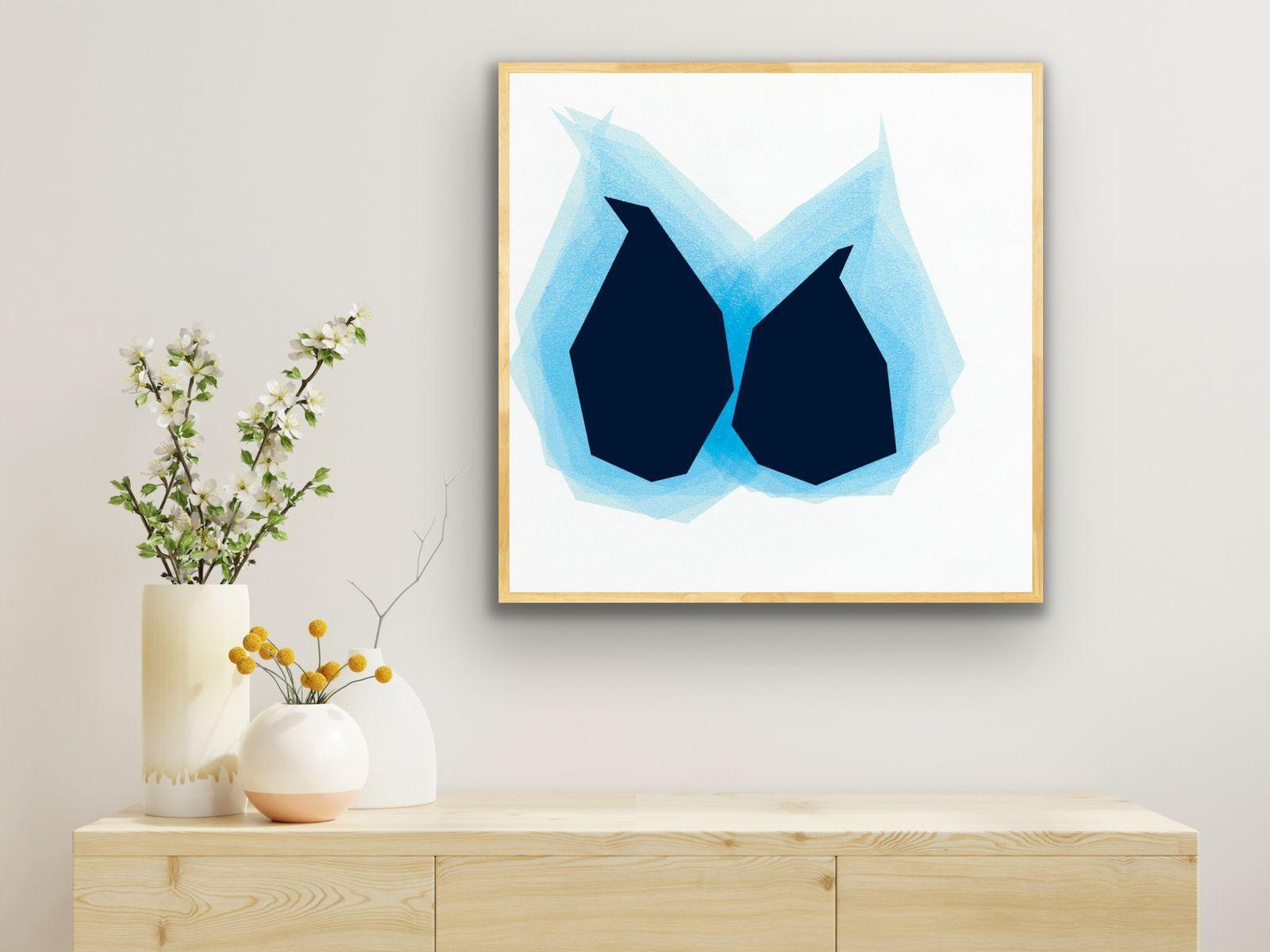 Soulmate Blue 4, peinture, acrylique sur toile - Painting de Catia Goffinet
