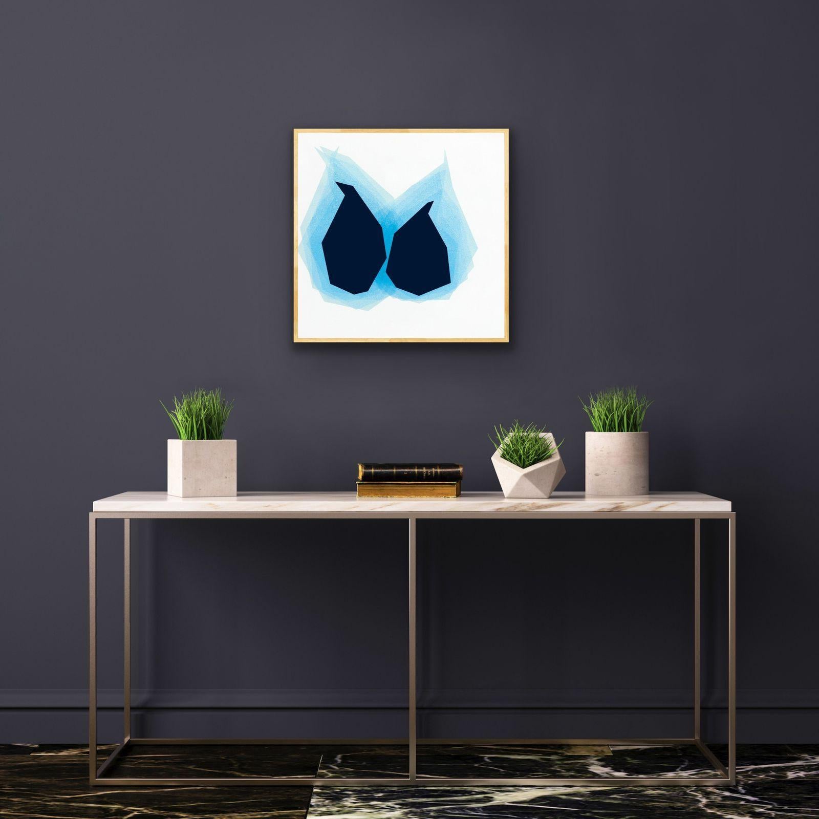 Soulmate Blue 4, peinture, acrylique sur toile - Abstrait Painting par Catia Goffinet