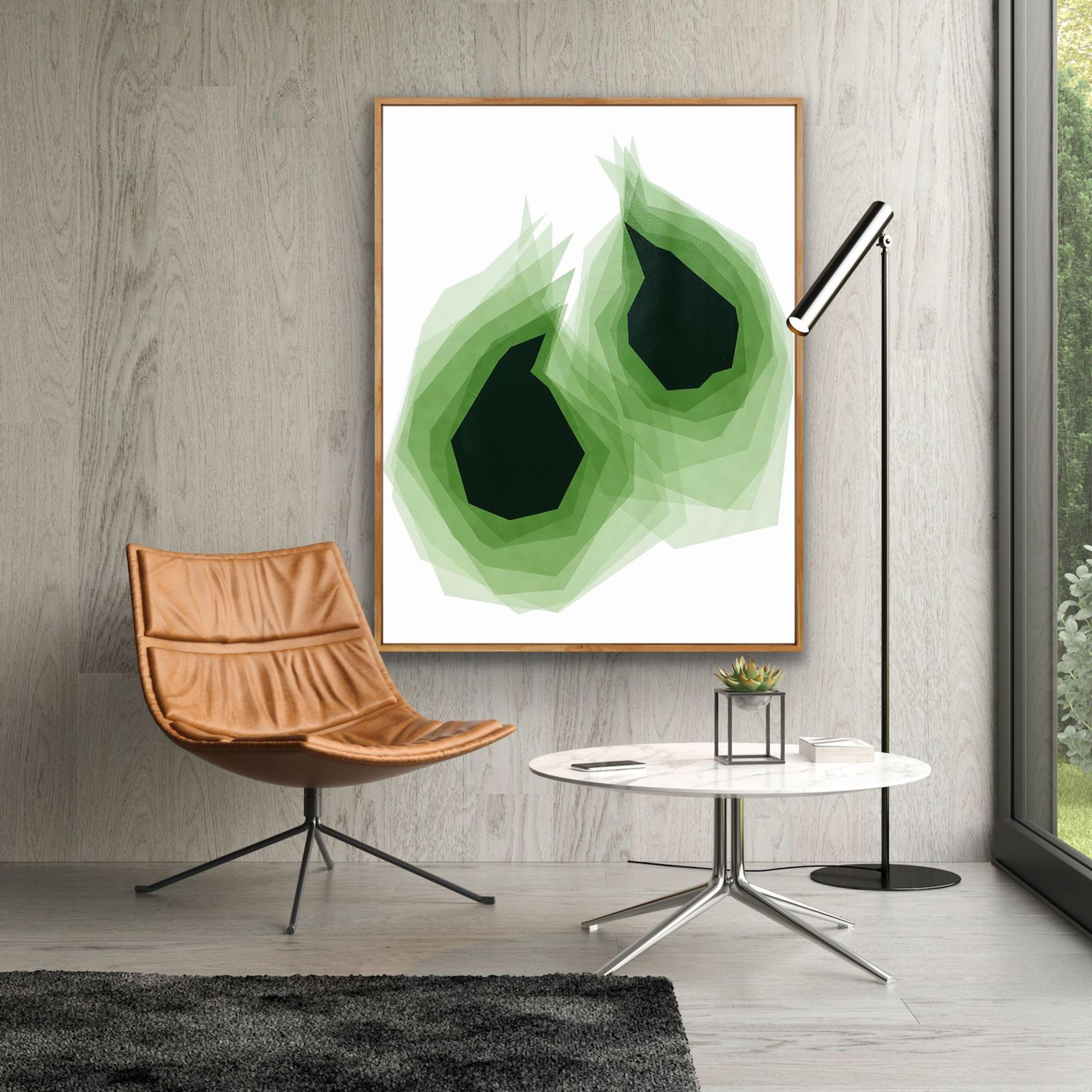 Soulmate Verde 4, Pintura, Acrílico sobre lienzo - Painting Abstracto de Catia Goffinet
