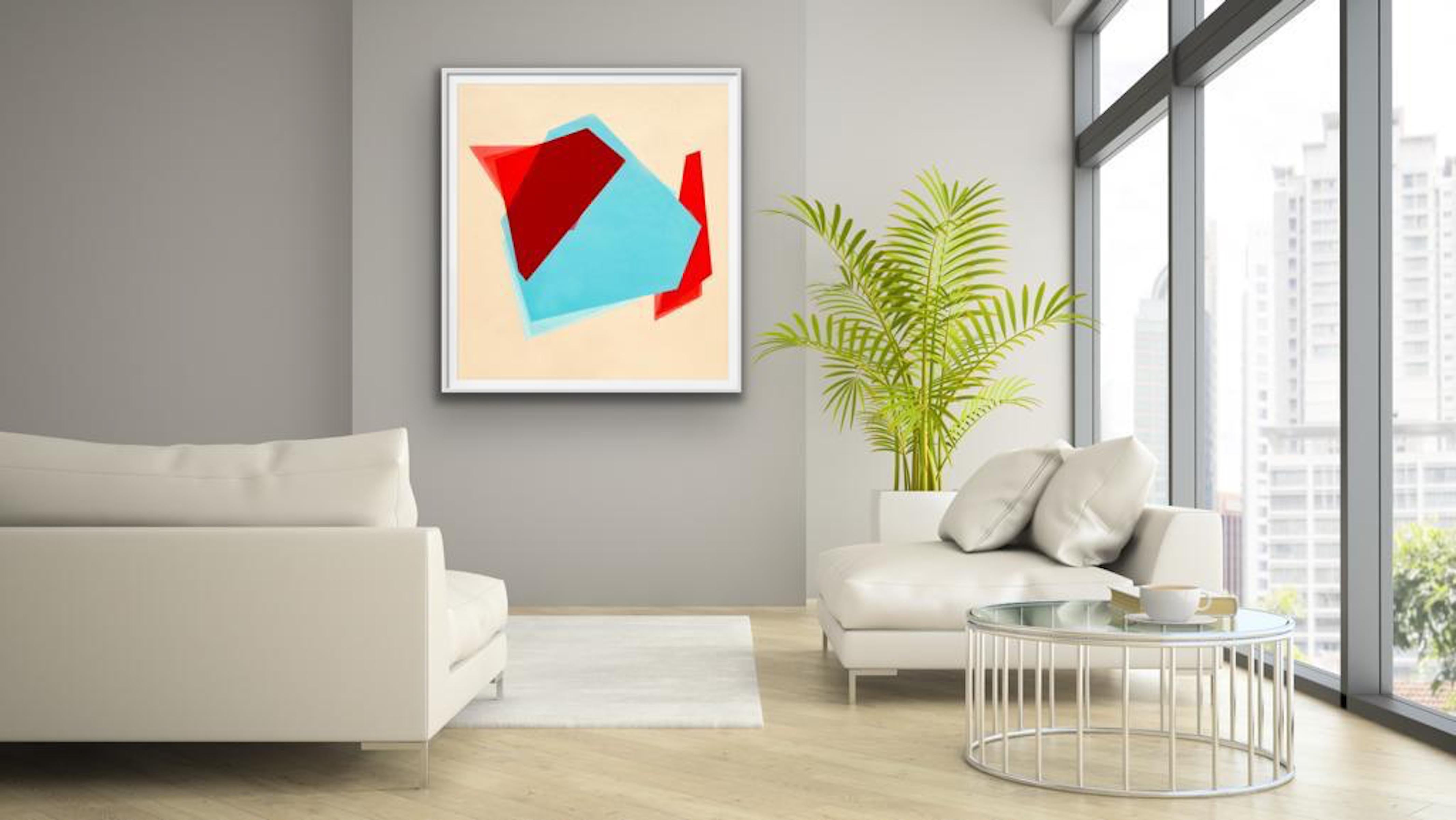 Tre colori geometrici 1, Pittura, Acrilico su tela - Painting di Catia Goffinet