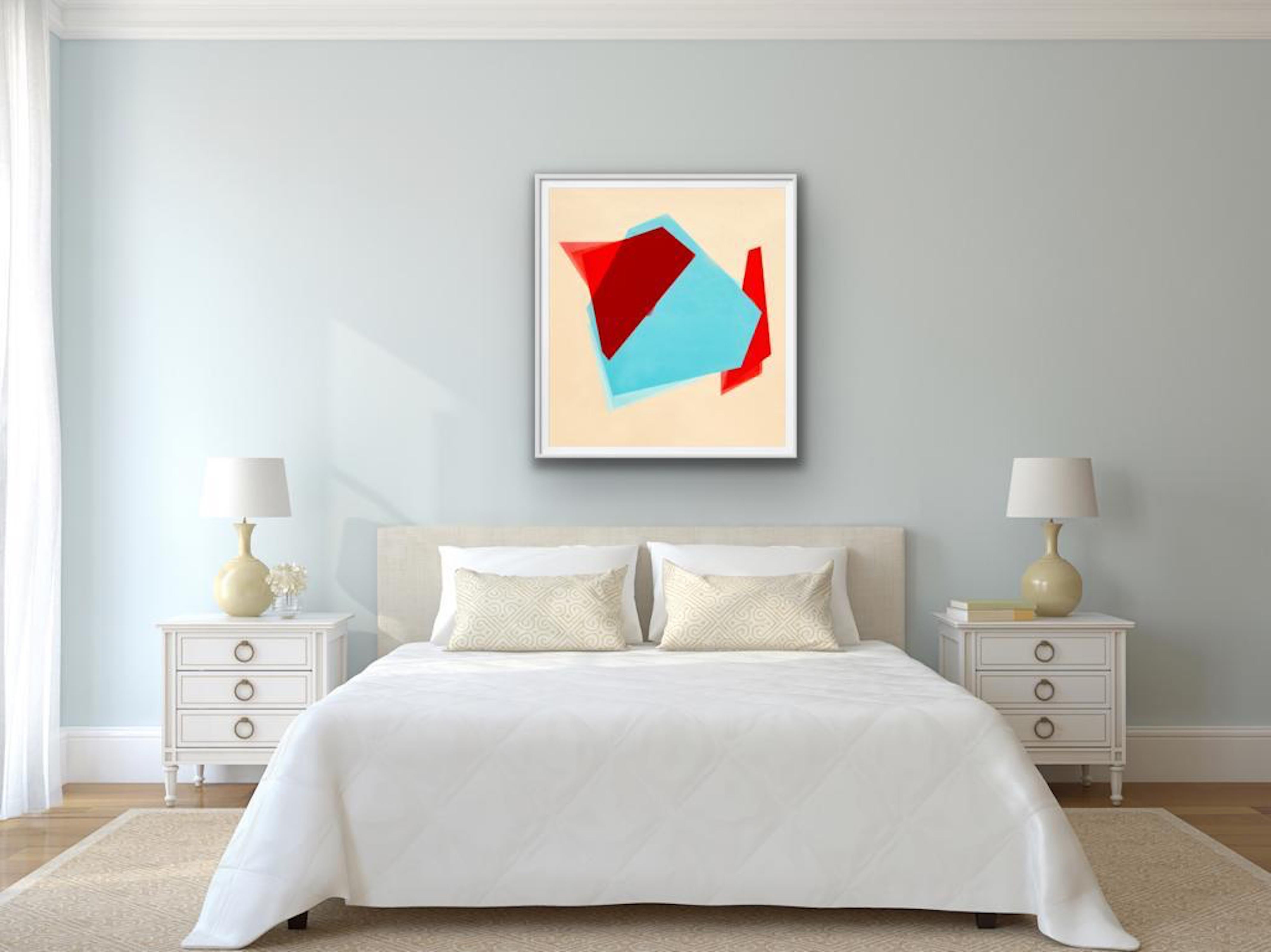 Tre colori geometrici 1, Pittura, Acrilico su tela - Painting Astratto di Catia Goffinet