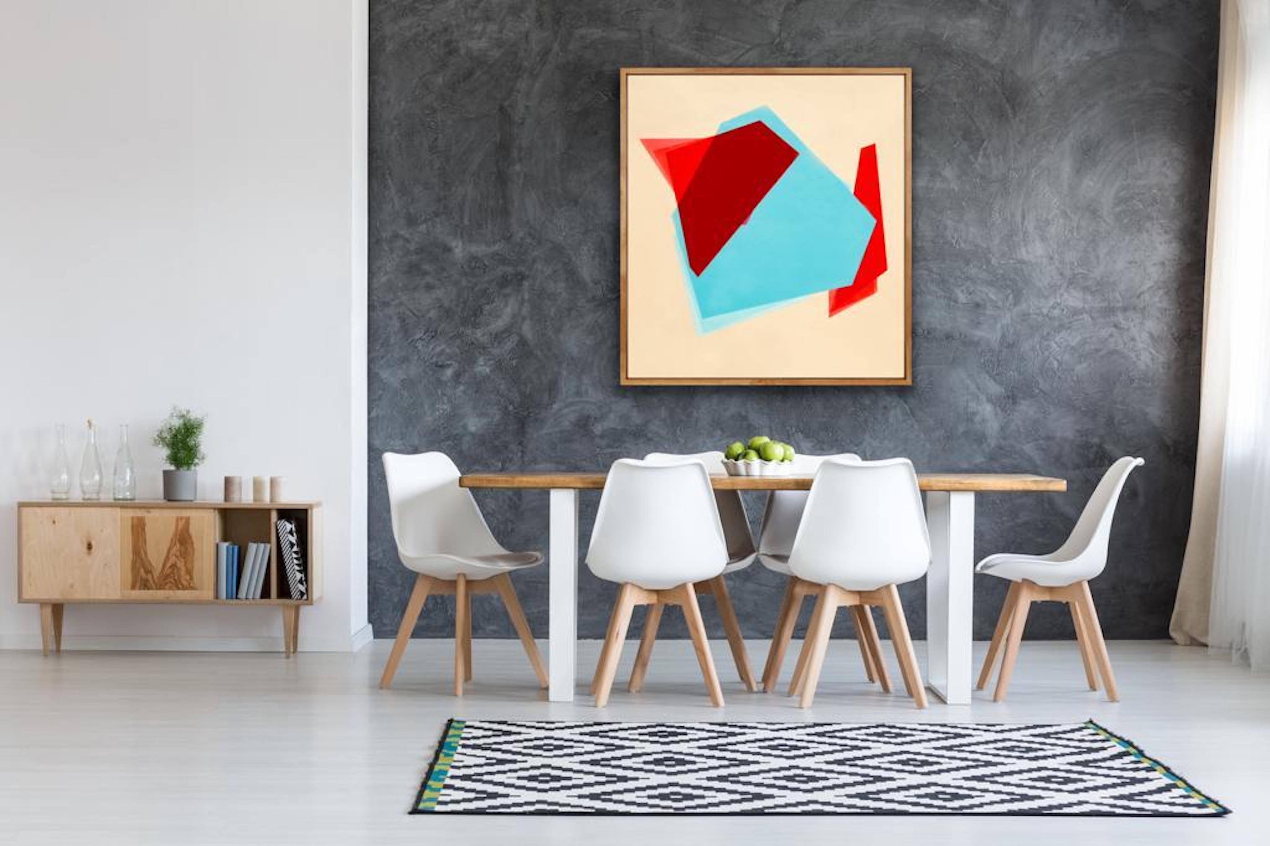 Tre colori geometrici 1    Pittura: Acrilico su tela.    Forme geometriche presentate in tre colori.    Linee e forme che presentano infinite possibilità come se stessimo guardando un calendario.    Questa opera d'arte può essere utilizzata in