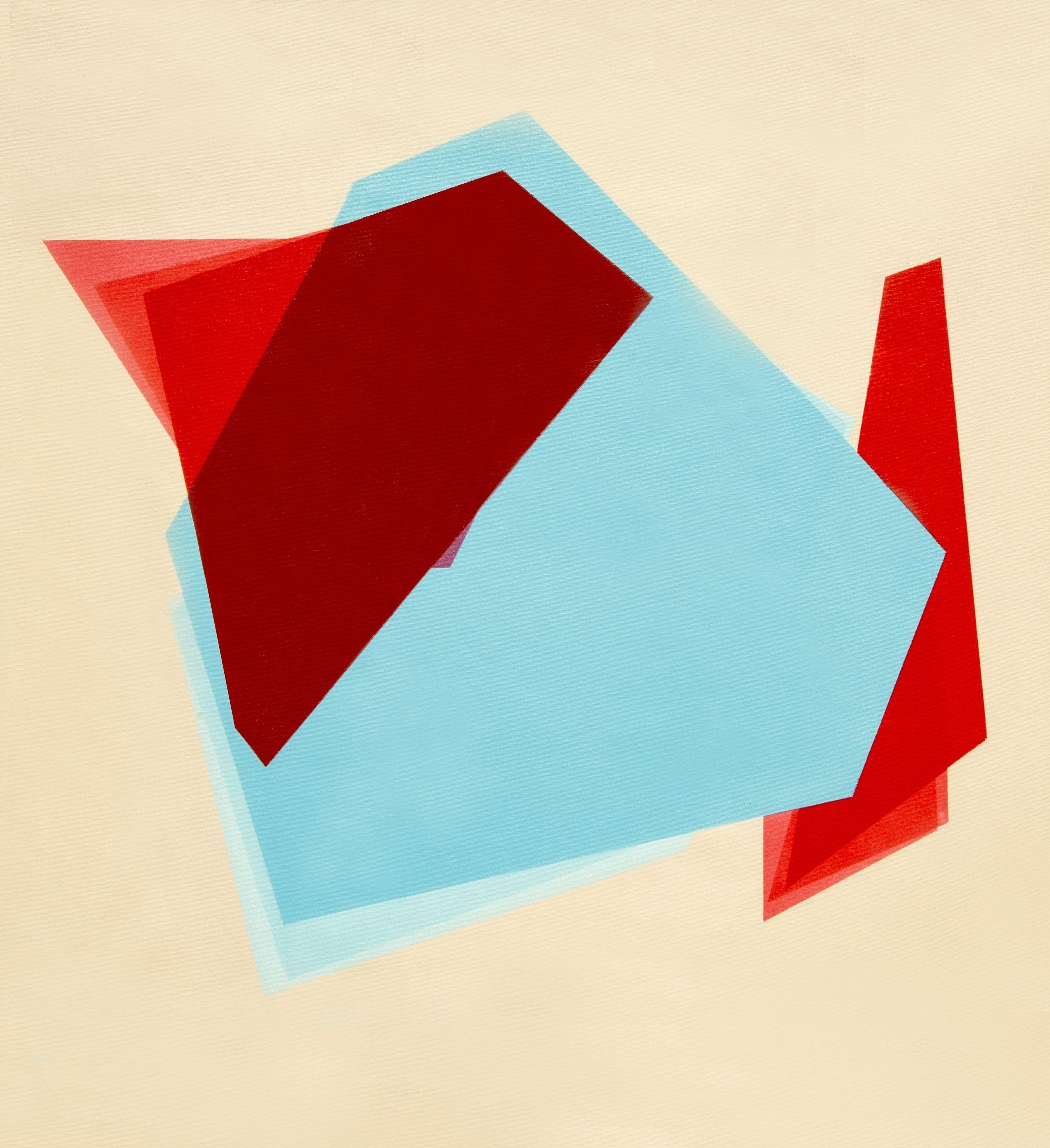 Abstract Painting di Catia Goffinet - Tre colori geometrici 1, Pittura, Acrilico su tela