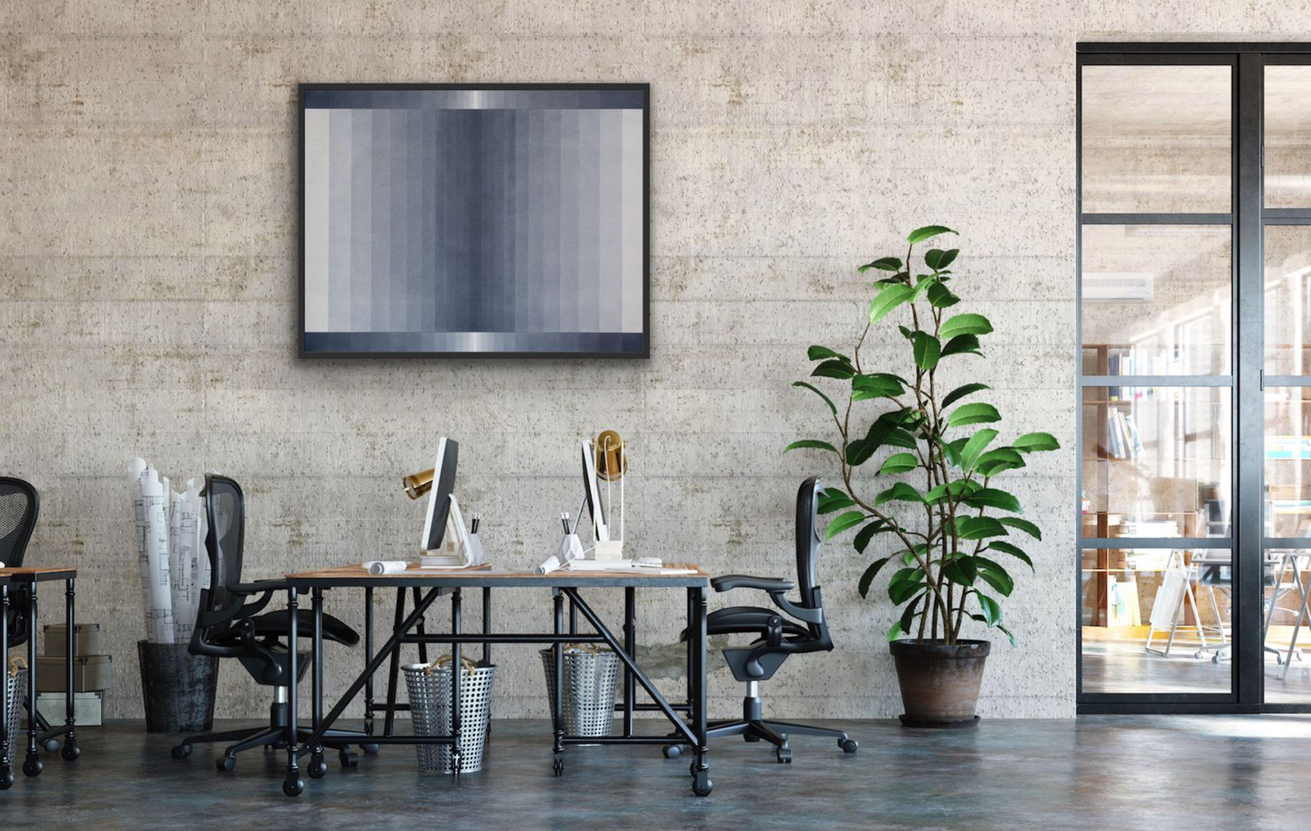 Two Sides 2, Pittura, Acrilico su tela - Abstract Painting Grigio di Catia Goffinet