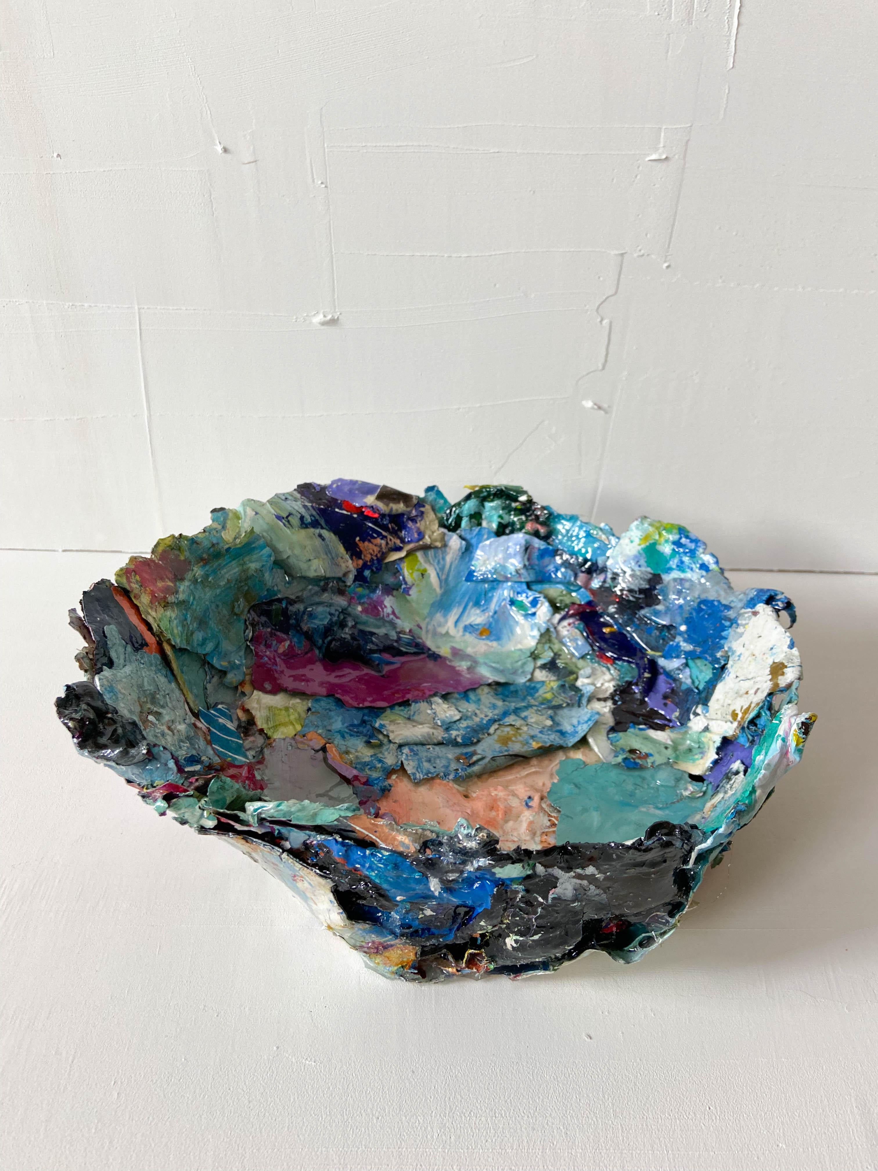 Catie Radney Abstract Sculpture - Large Residual Worlds Bowl Sculpture