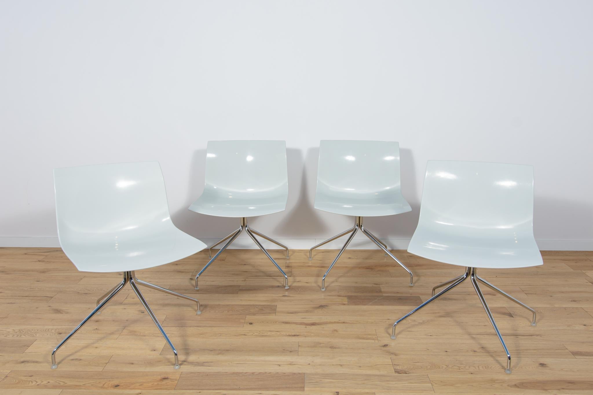 Steel Catifa 53 Desk Chairs by Lievore Altherr Molina for Arper, 2000s, Set of 4 For Sale