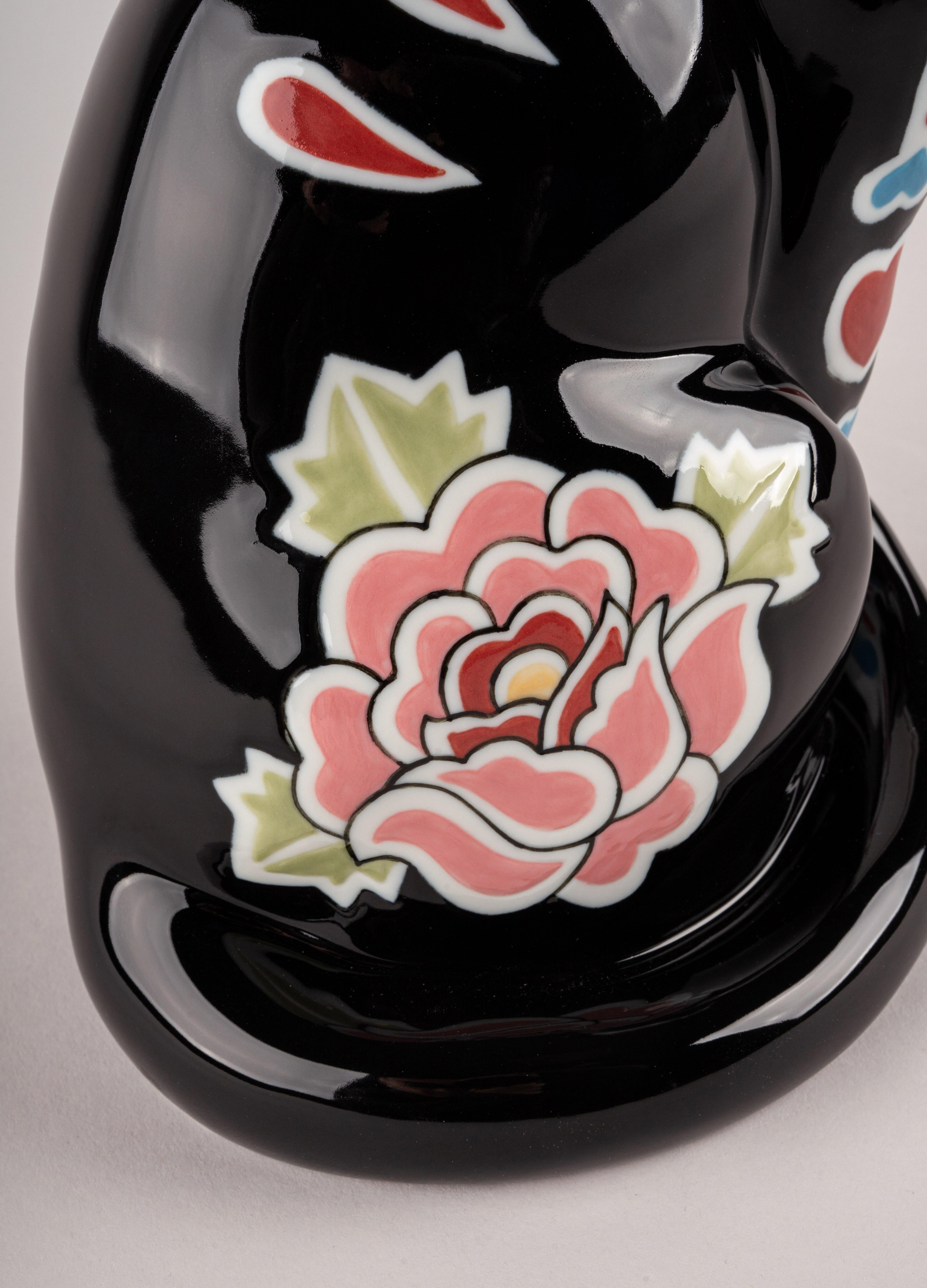 Hand-Painted Lladró Catrina Cat Figurine For Sale