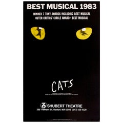 Vintage "Cats" 1980s U.S. Window Card Theatre Poster