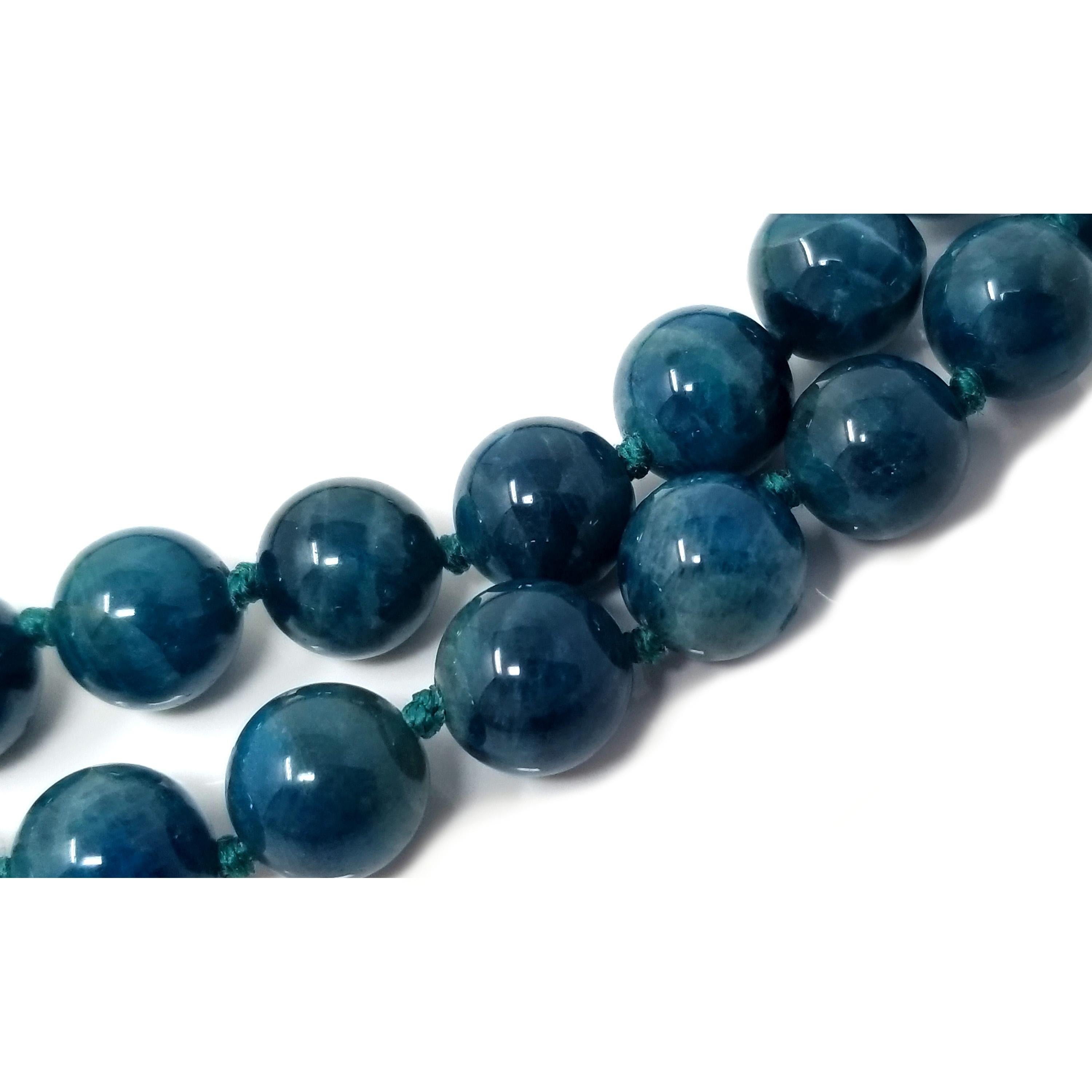 Katzenauge Apatit und 18kt Edelstein Perlenkette im Zustand „Neu“ im Angebot in Logan, UT