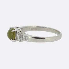 Cat's Eye Chrysoberyl and Diamond Ring