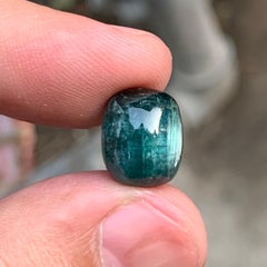 Cats Eye in Deer Teal Blue Color Tourmaline Cabochon Gemstone for Ring & Pendant