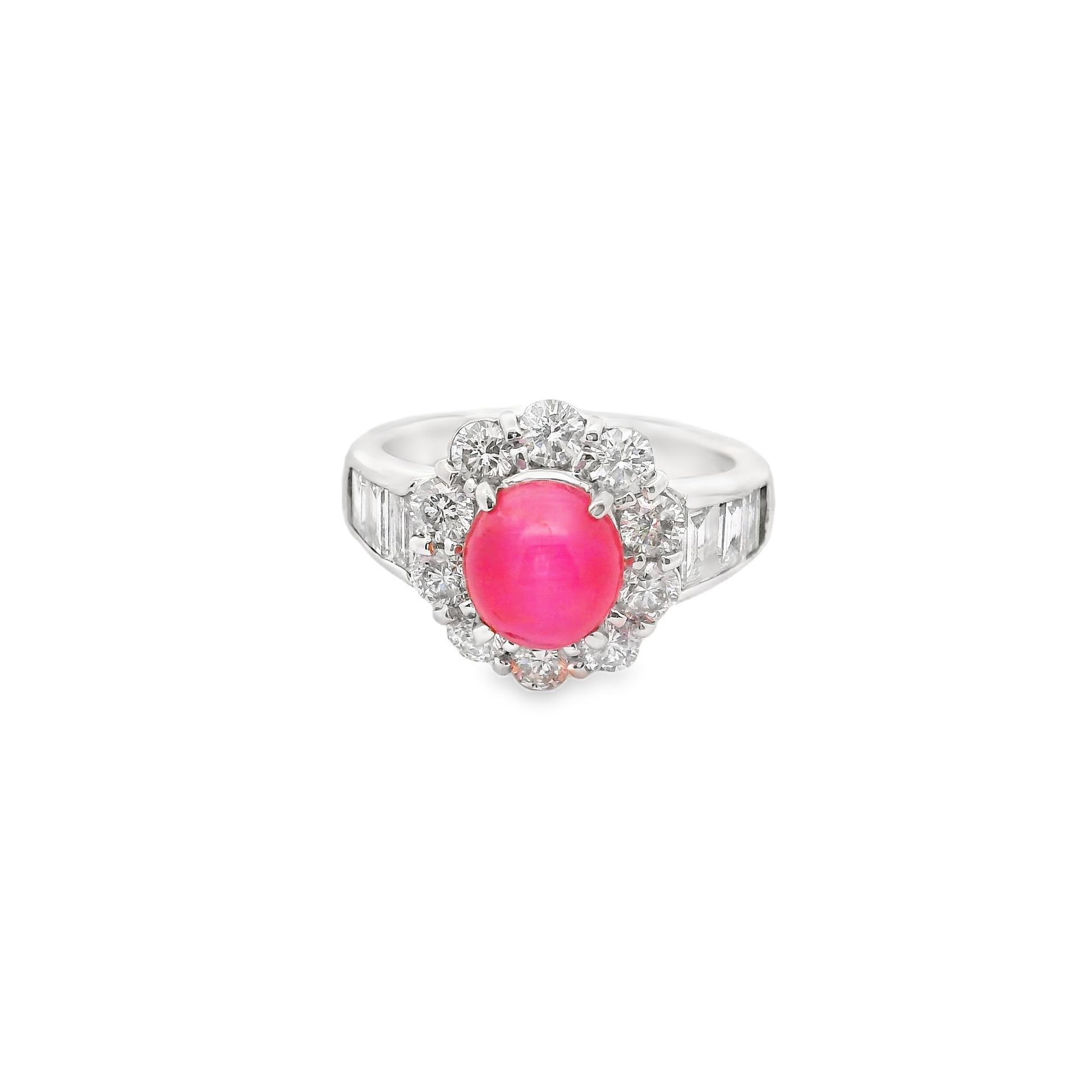 Contemporary Cats-Eye Tourmaline Diamond Halo Platinum Ring For Sale
