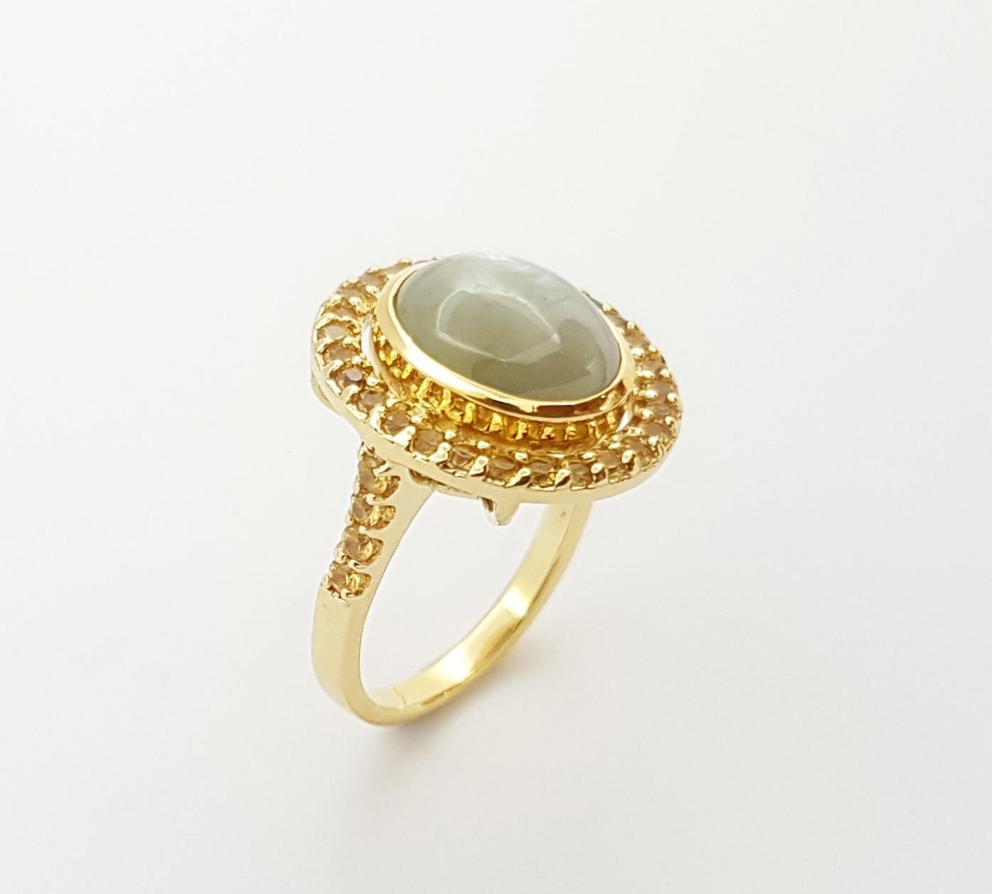 Bague œil de chat avec saphir jaune en or 18 carats en vente 4