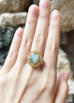 Cat's Eye with Yellow Sapphire Ring set in 18K Gold Settings