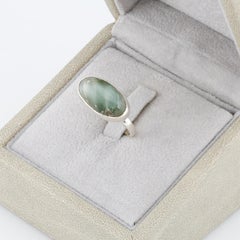Anillo de plata de cuarzo actinolita fenómeno del gato