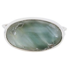 Anillo de plata de cuarzo actinolita fenómeno del gato