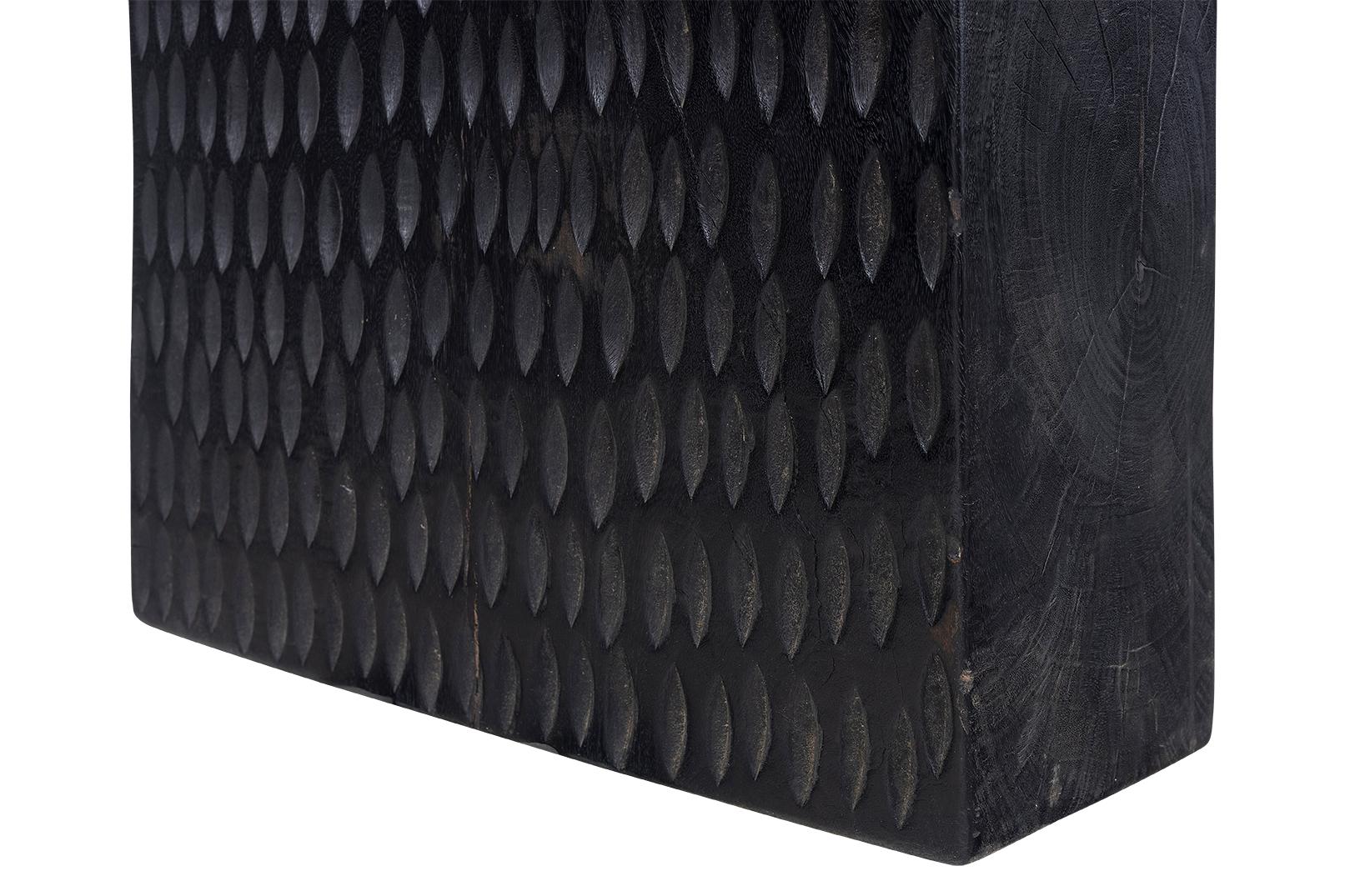 Modern Cats Tongue Detail Carved Wood Console Table For Sale
