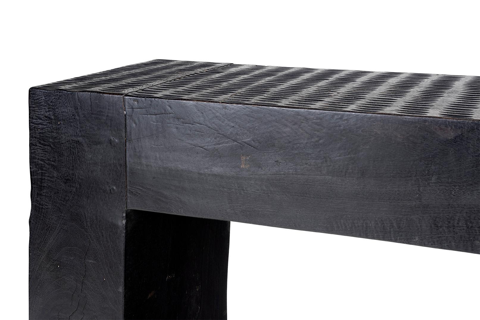 20th Century Cats Tongue Detail Carved Wood Console Table For Sale