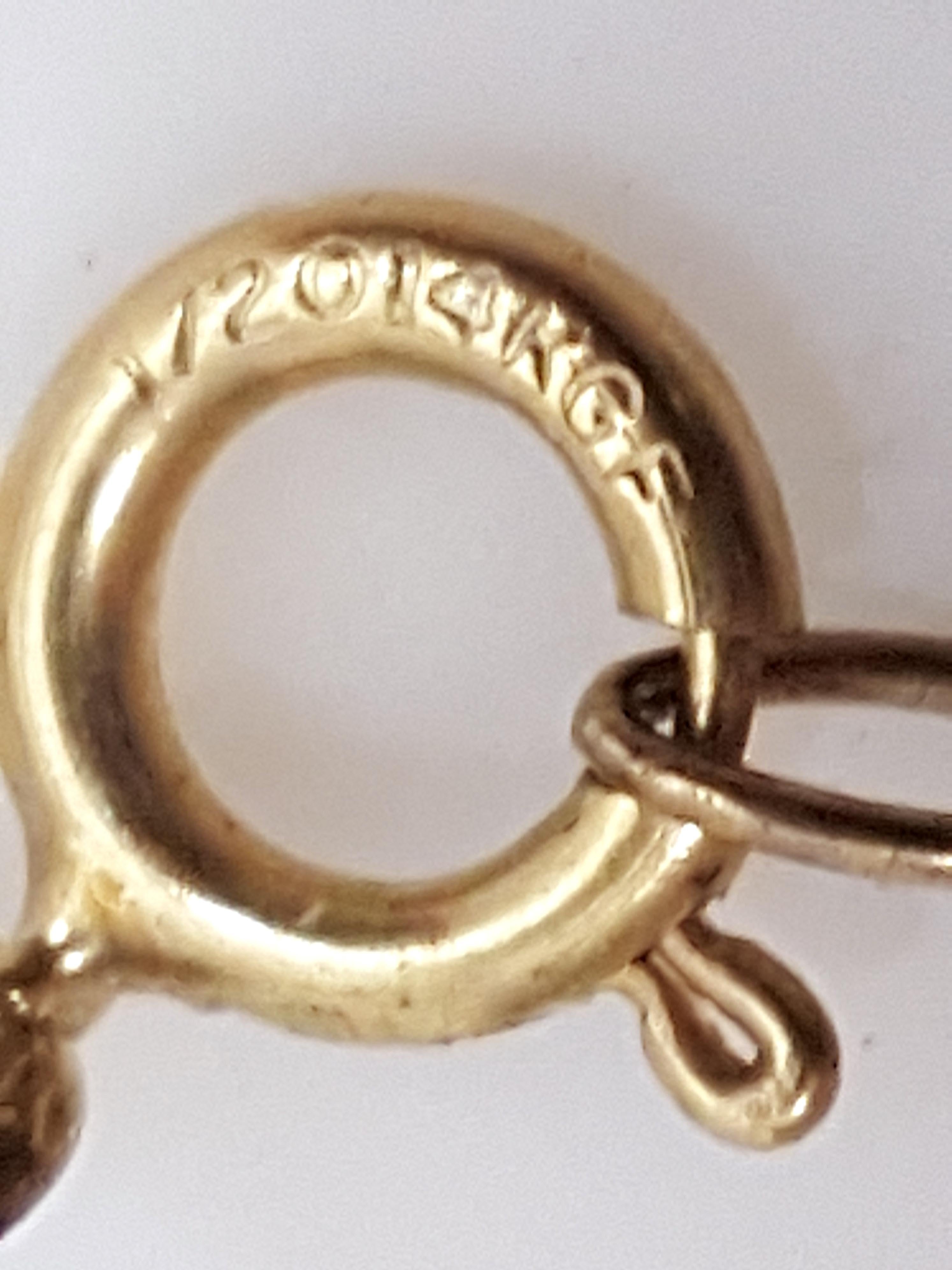 Cat'sEye 21 Kugelschliff Mondsteine Antike viktorianische 14-Karat-Gold-Glühbirnenhalskette im Angebot 1