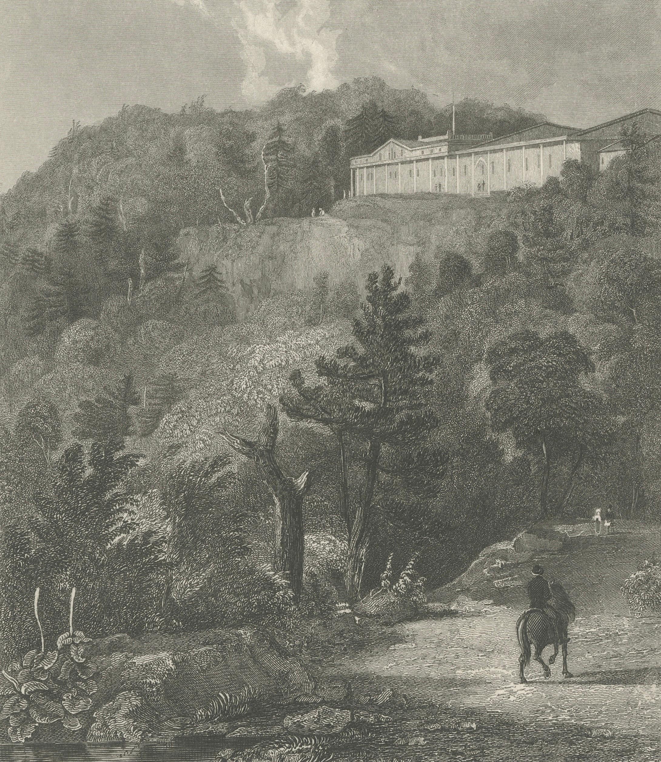 Catskill Mountain House - Antique Engraving, New York View c1830