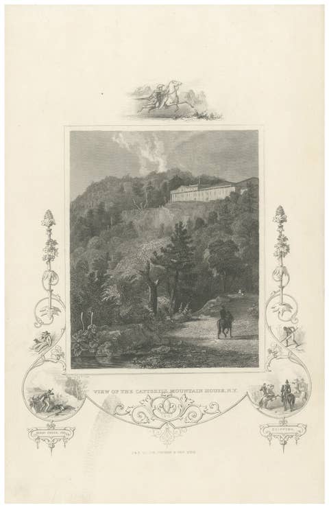 Catskill Mountain House - Antique Engraving, New York View c1830