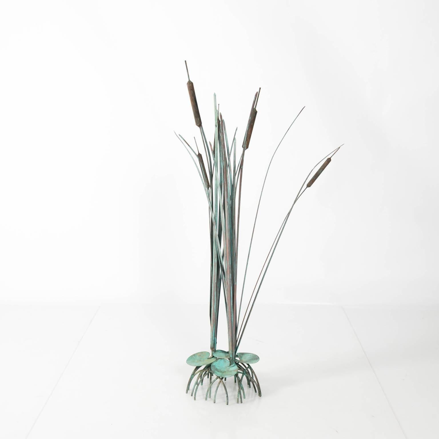 Metal Cattail Sculpture, circa 1970