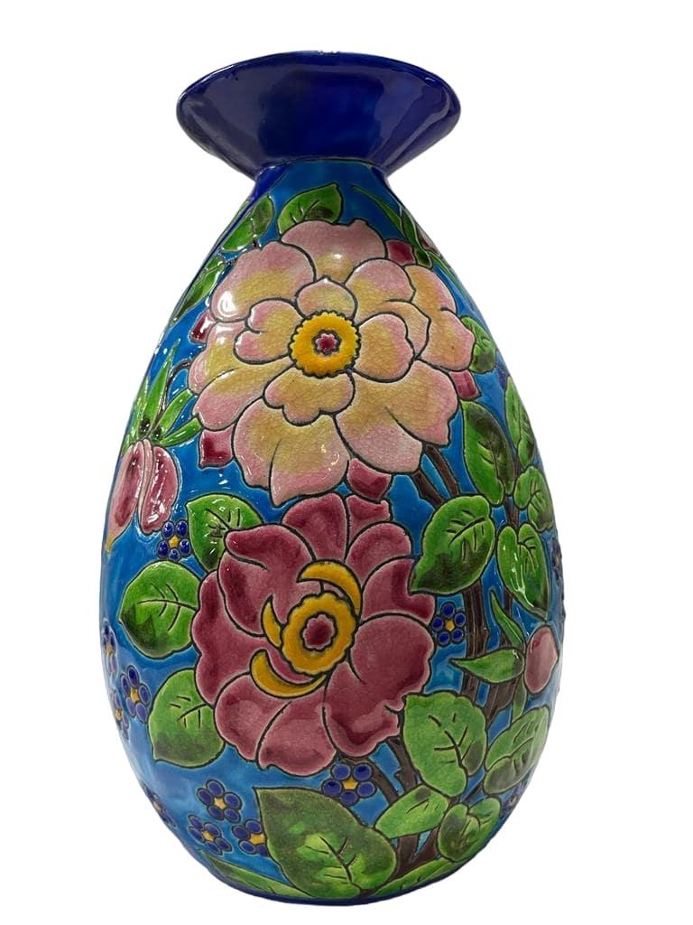CATTEAU Charles, Boch KERAMIS FRERES Vase Fleurs 1933 en vente 2