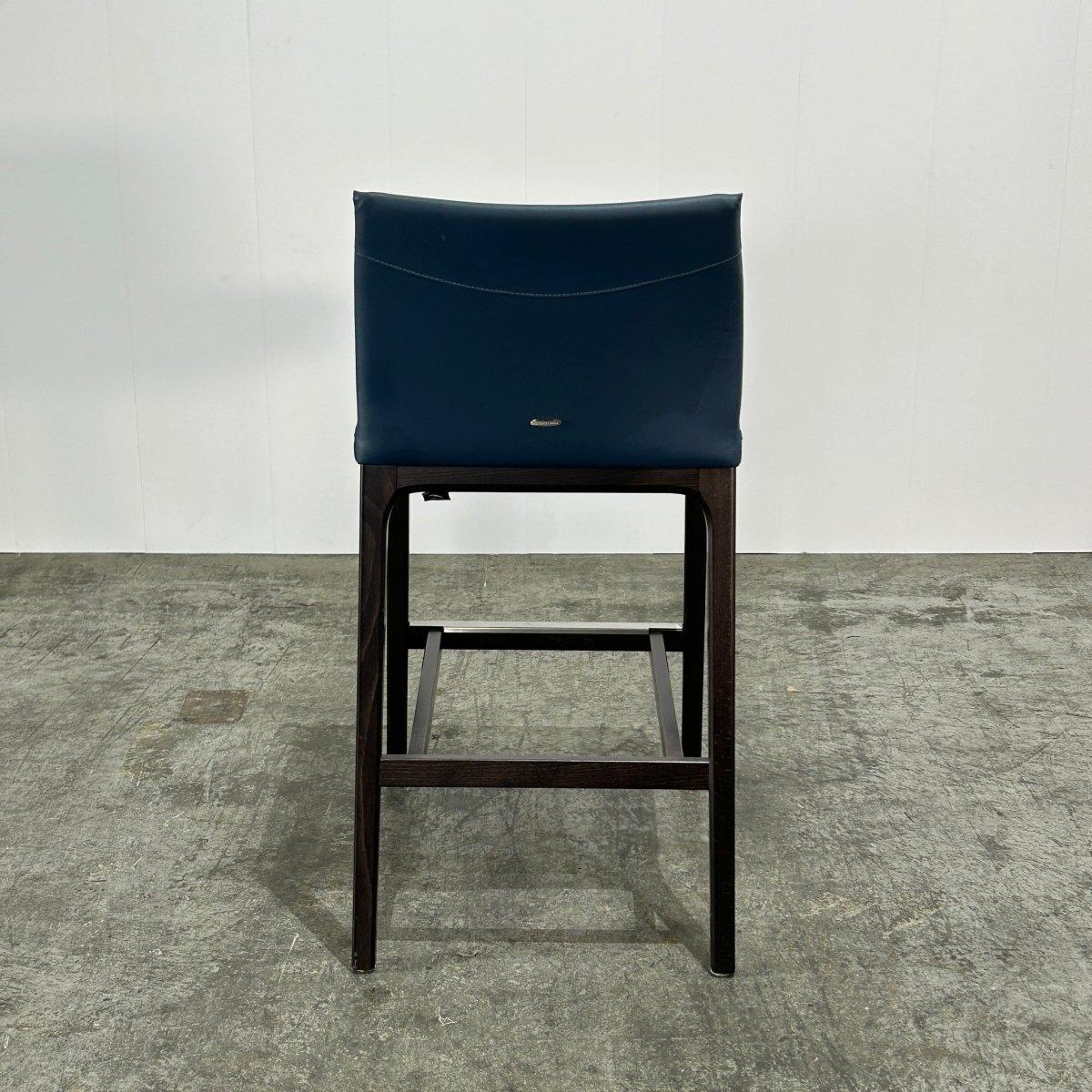 Cattelan Italia Arcadia Blue Leather Bar Stools by Paolo Cattelan, Set of Four (tabourets de bar en cuir bleu de Paolo Cattelan) Bon état - En vente à Basildon, London