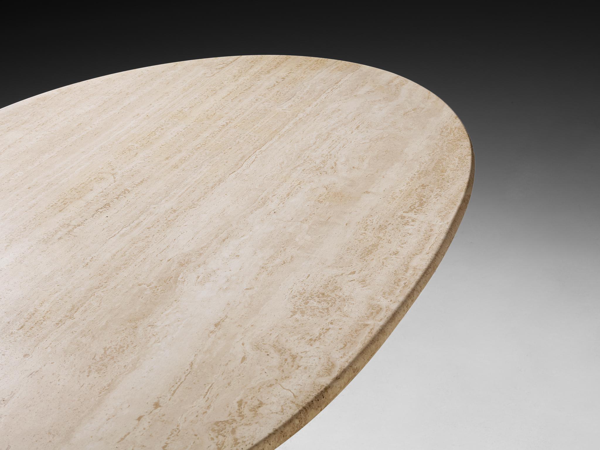 Cattelan Italia 'Argo' Oval Dining Table in Travertine For Sale 4